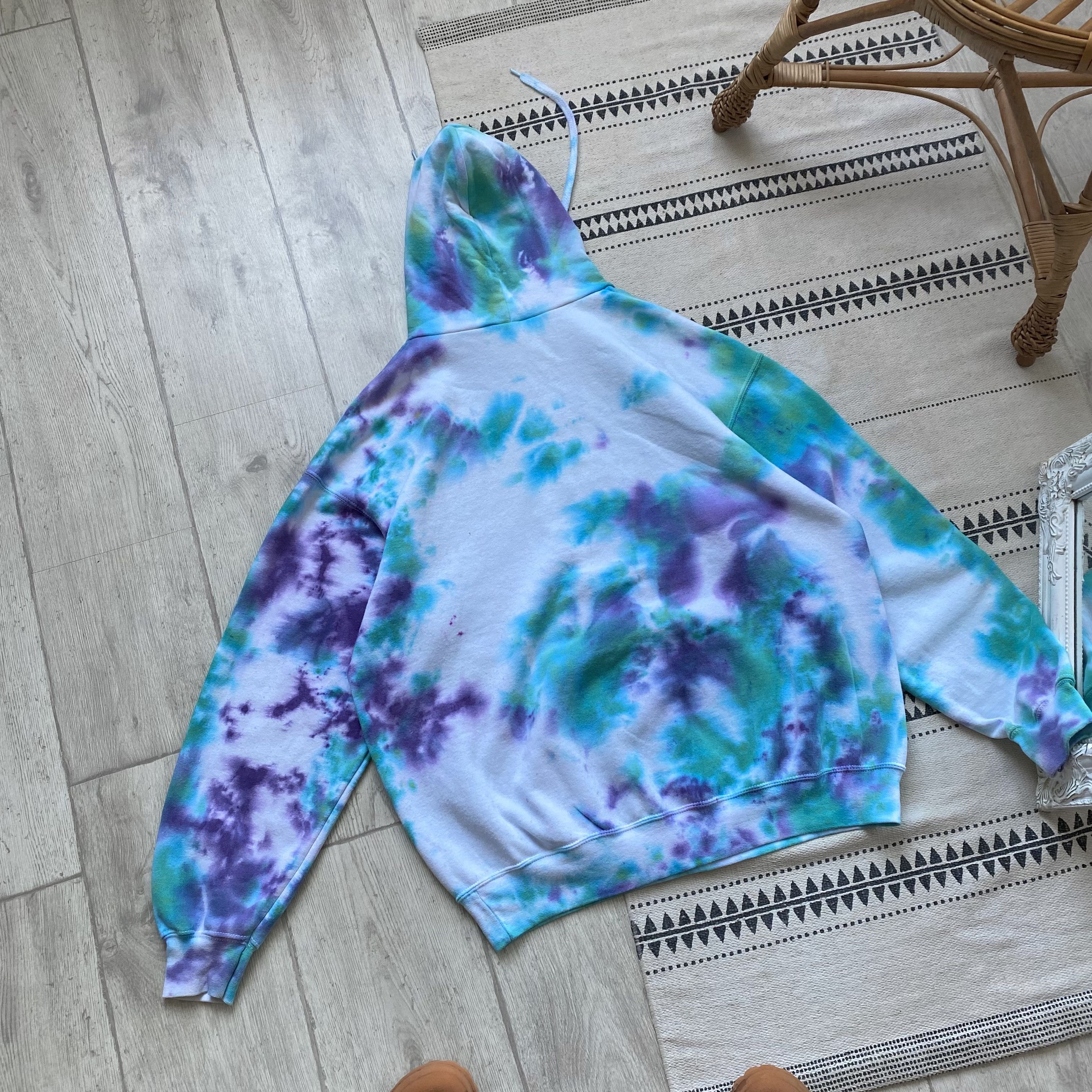 Fruit Of The Loom Vintage Custom Tie Dye Blank Hoodie Sweatshirt Y2K Gilgan Size US XL / EU 56 / 4 - 2 Thumbnail