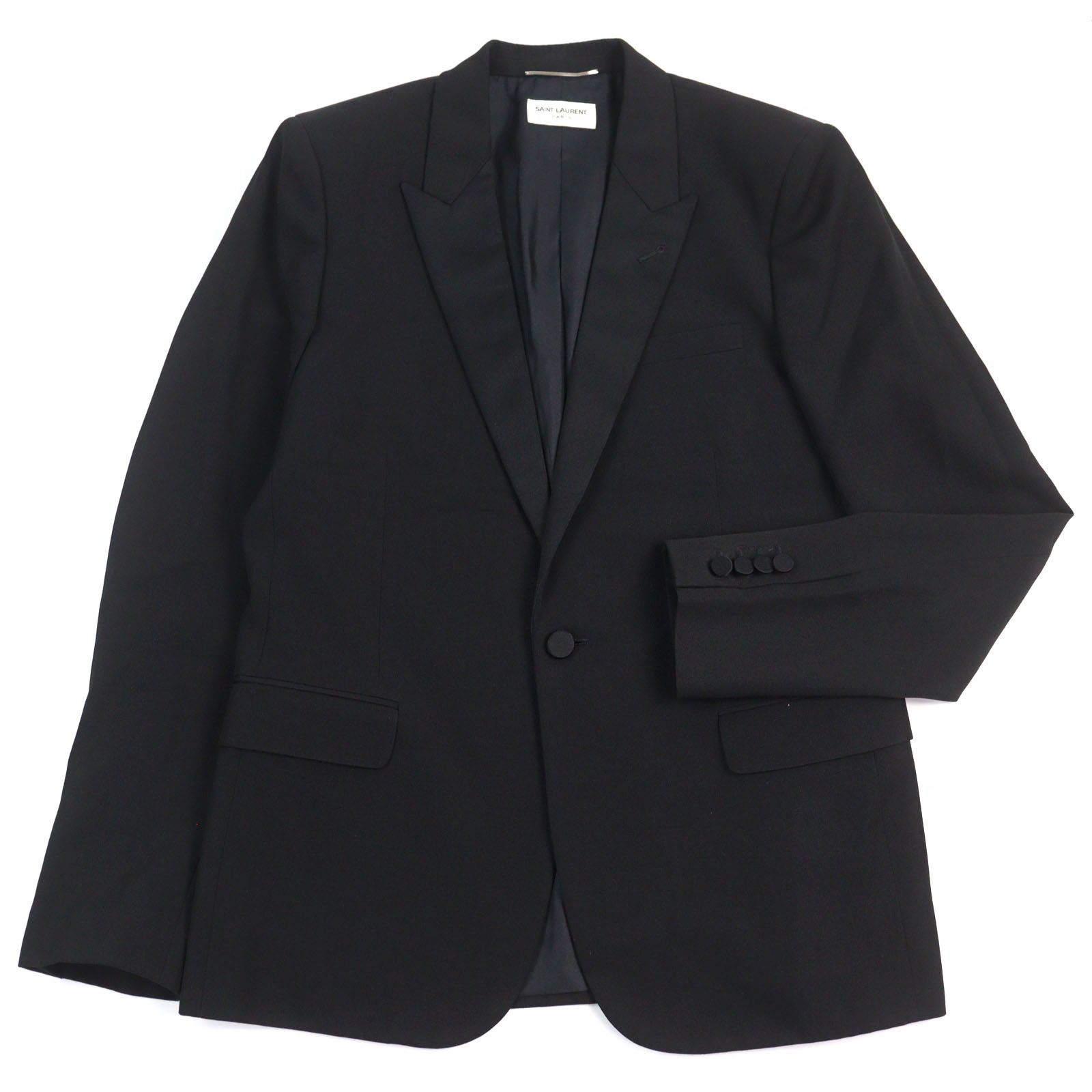 Yves Saint Laurent Yves Saint Laurent Saint Laurent Paris Smoking Jacket Wool Jacket Leather Outerwear 326807 Size ONE SIZE - 1 Thumbnail