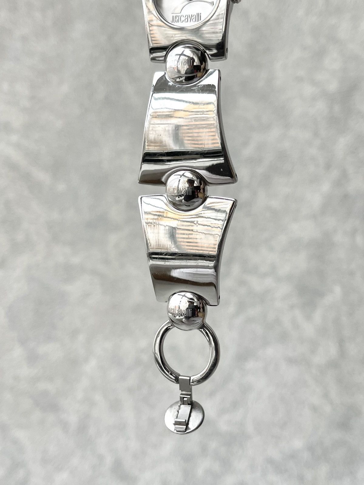 Just Cavalli Just Cavalli Archive Y2K Metal Link Tech Watch Silver Cyber Size ONE SIZE - 11 Thumbnail