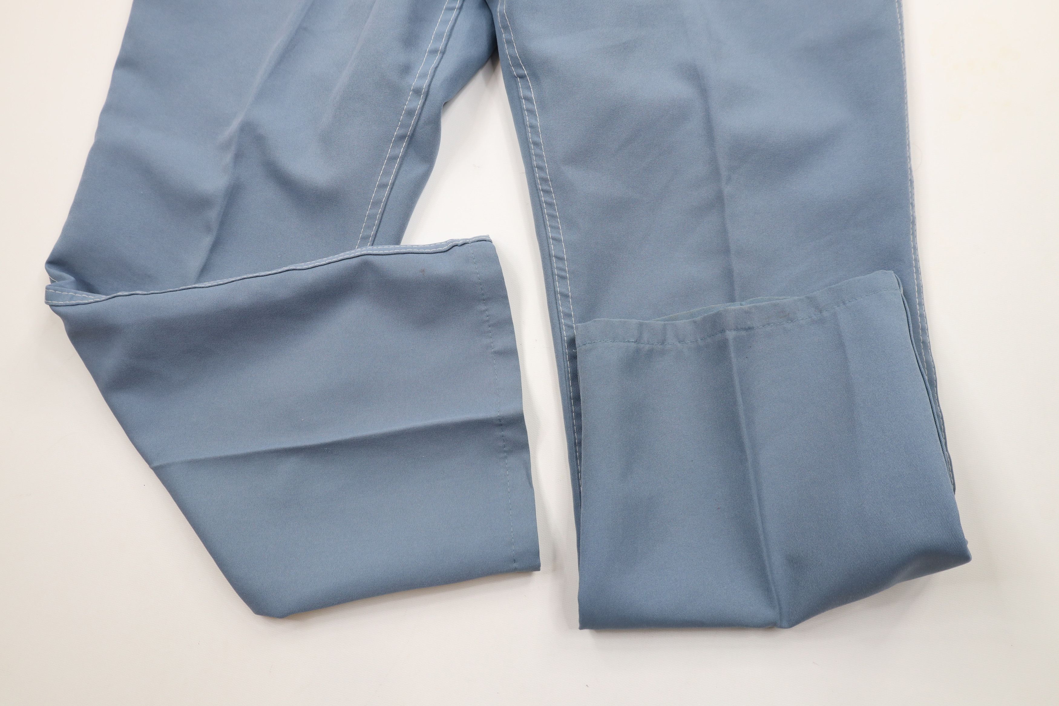 Vintage Vintage 70s Streetwear Flared Wide Leg Chino Pants Blue USA Size US 36 / EU 52 - 5 Thumbnail