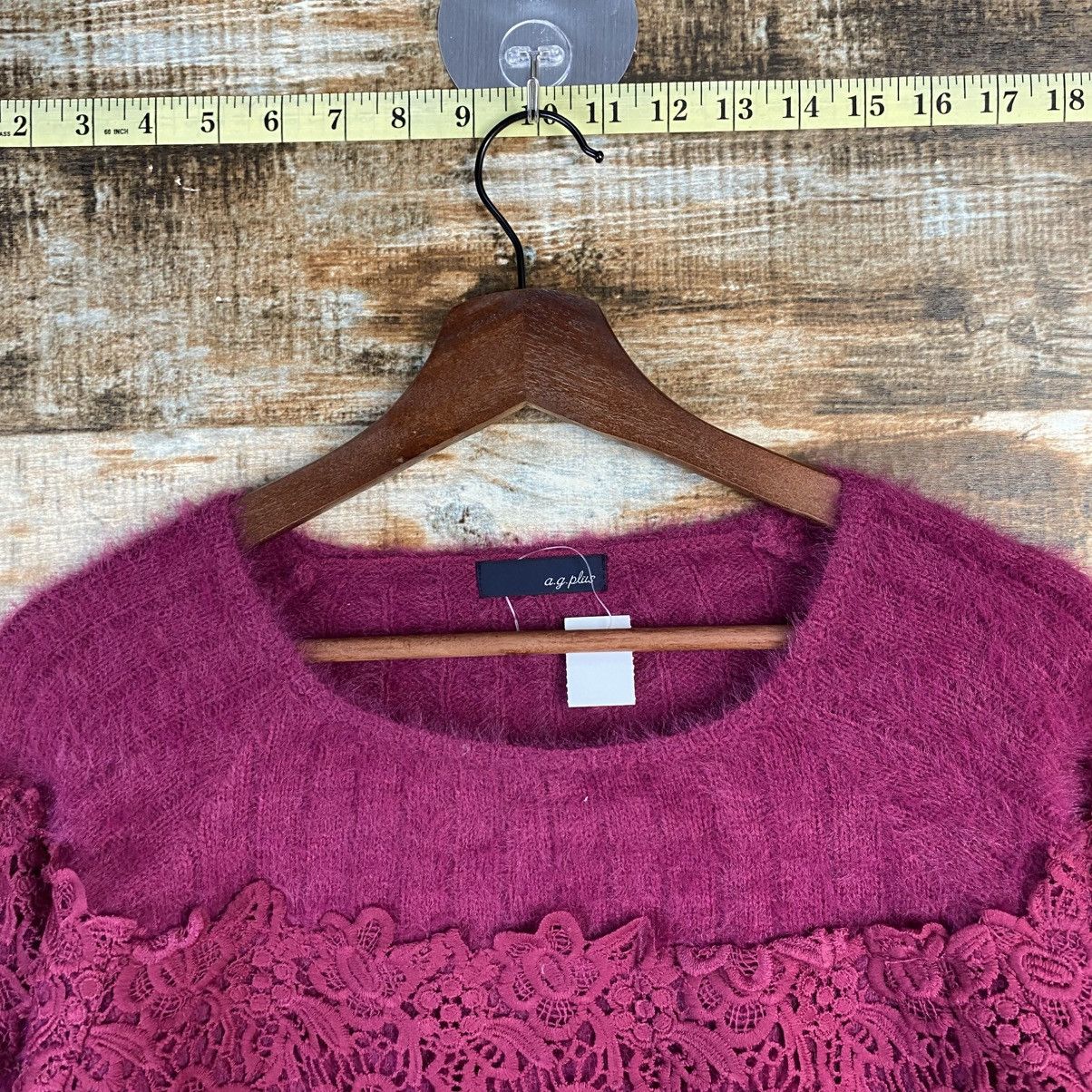 Japanese Brand DL A.G Plus Purple fur shaggy Knitwear #C1065 Size S / US 4 / IT 40 - 4 Thumbnail