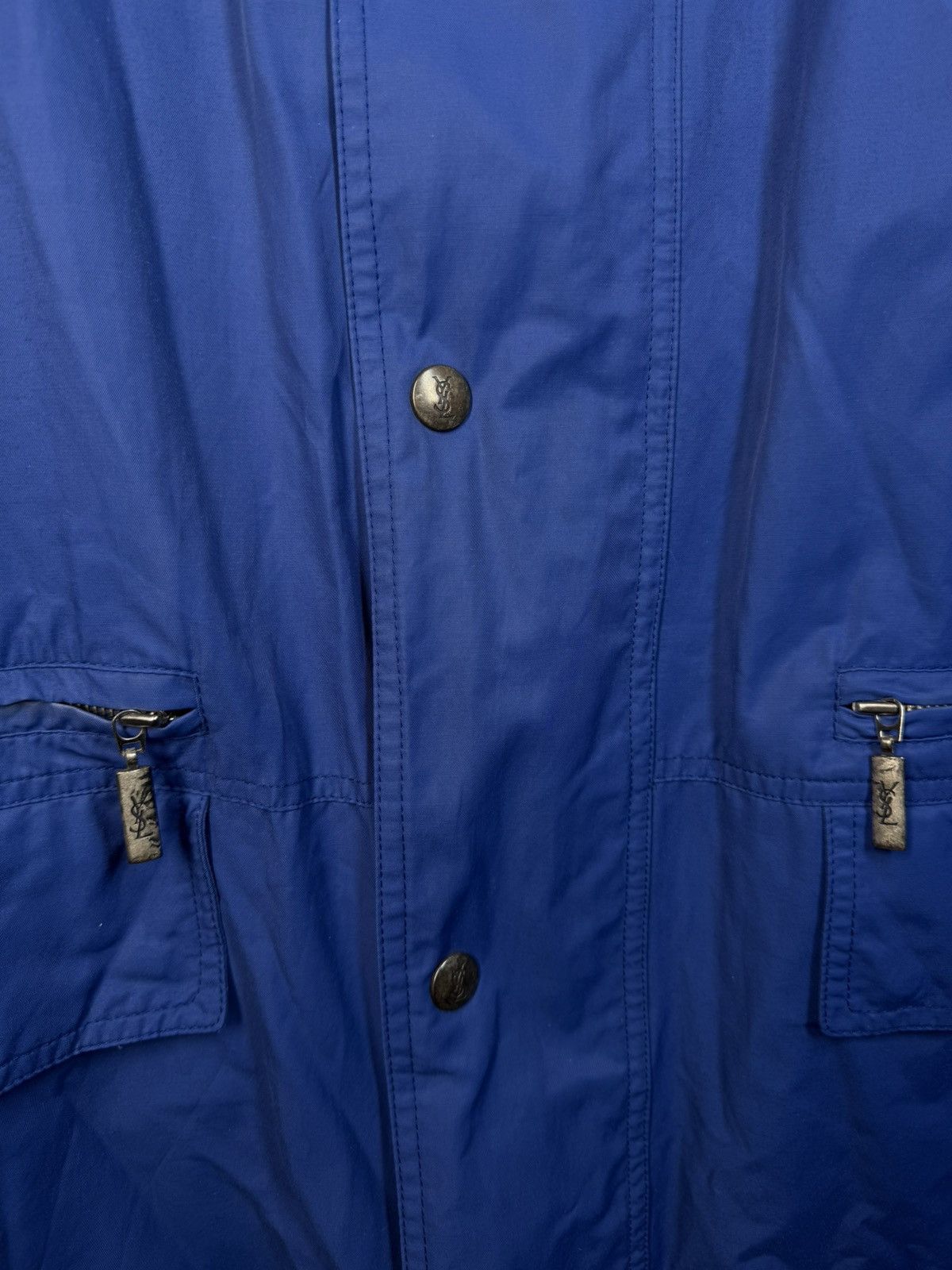 Yves Saint Laurent Autumn YSL Jacket Blue YSL Coat Zip Up Collar Vintage Size US L / EU 52-54 / 3 - 17 Thumbnail