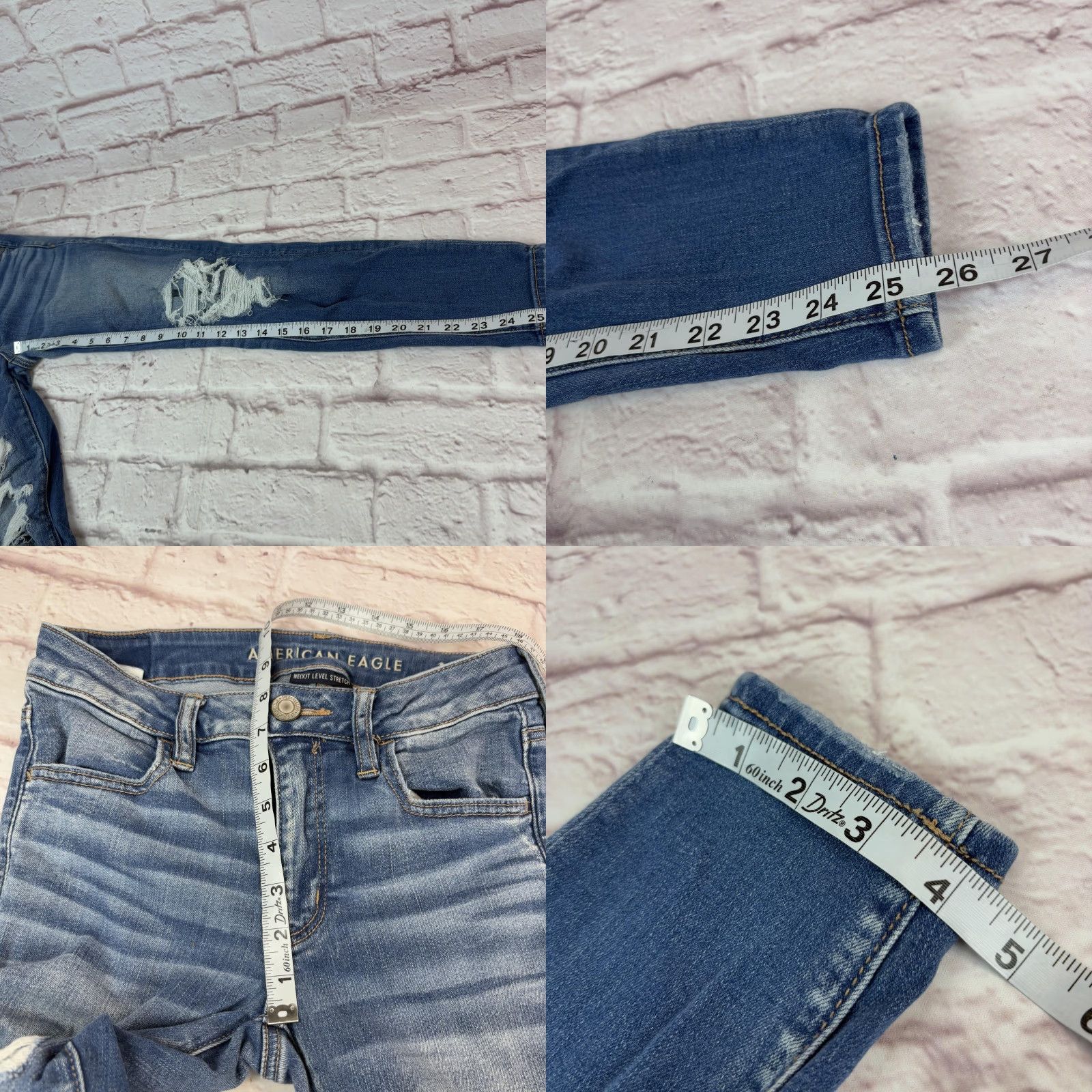 American Eagle Outfitters American Eagle Outfitters Jeans Womens 6 Short Blue Jegging Distressed Stretch 5-Pocket Denim Size 28" / US 6 / IT 42 - 9 Thumbnail