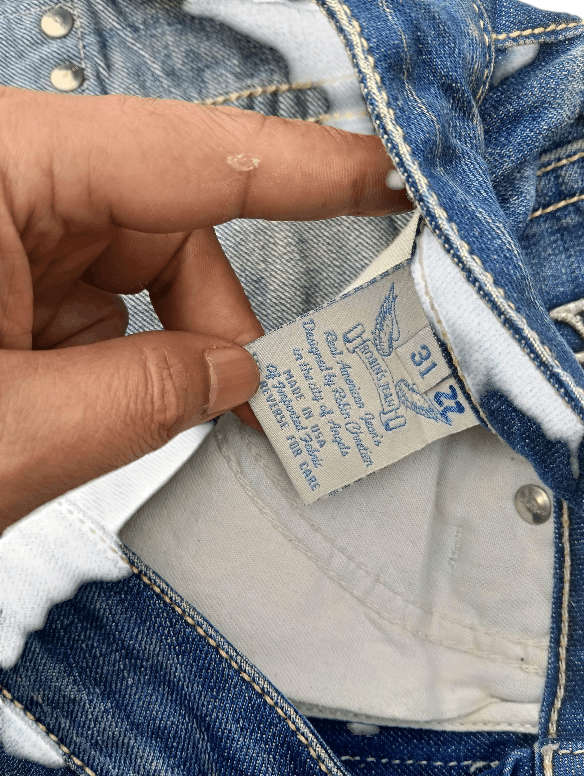 Robins Jeans Robins Jeans Studded Cross Embroidery Claw Mark Jeans Size US 32 / EU 48 - 12 Thumbnail