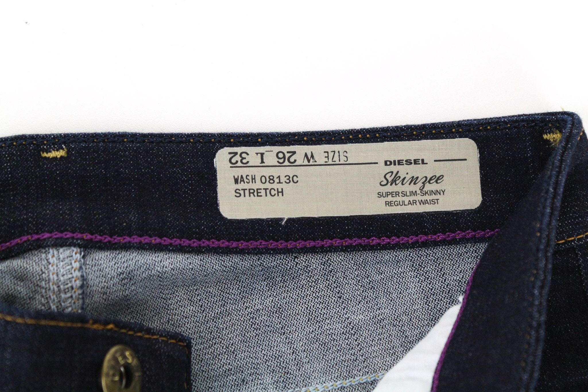 Diesel SKINZEE 0813C W26/L32 Blue Stretch Jeans 70948 Size 26" / US 2 / IT 38 - 6 Thumbnail
