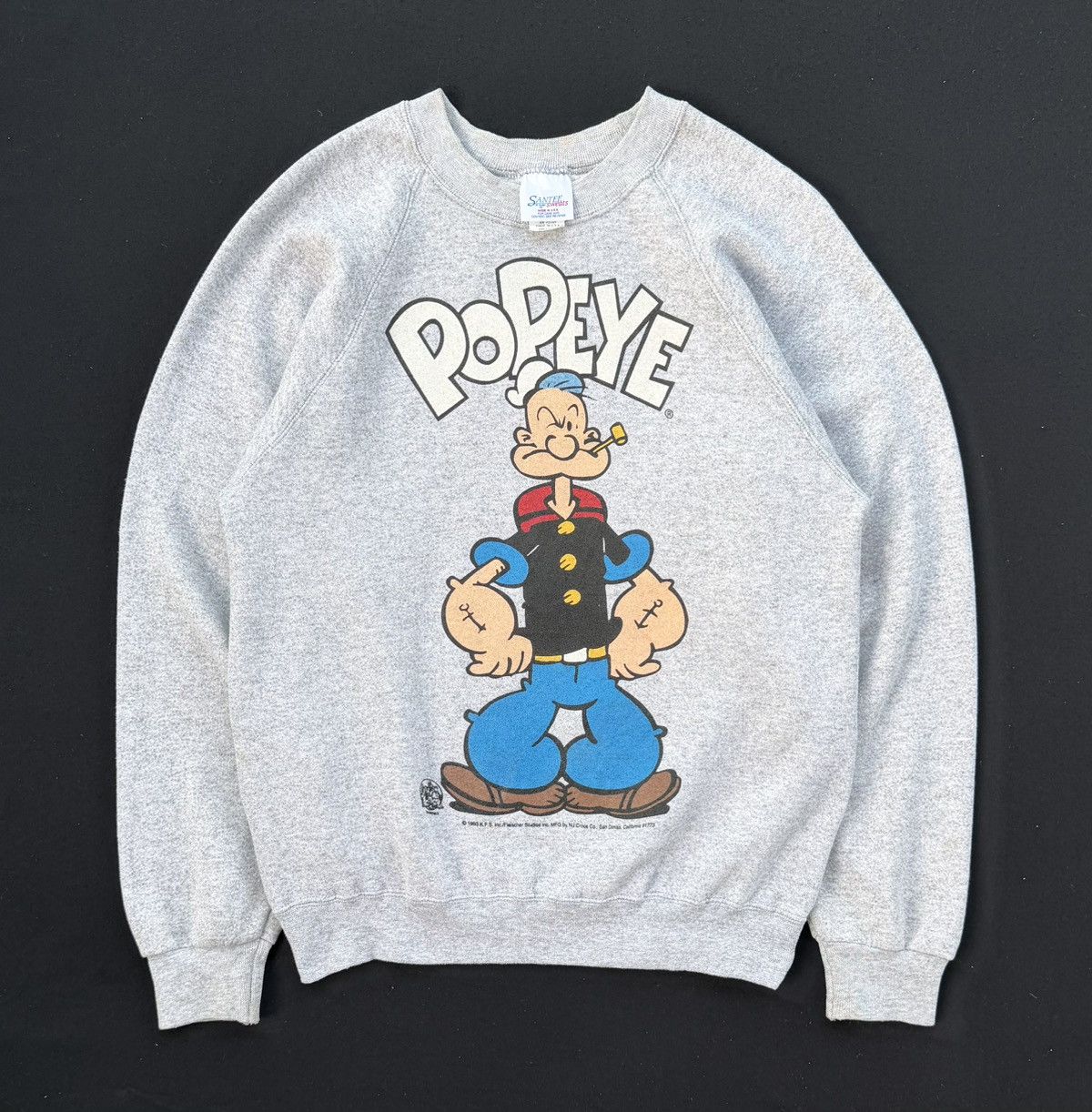 Vintage Vintage 1993 Popeye Sweatshirt SANTEE USA Cartoon Crewneck Size US M / EU 48-50 / 2 - 1 Thumbnail