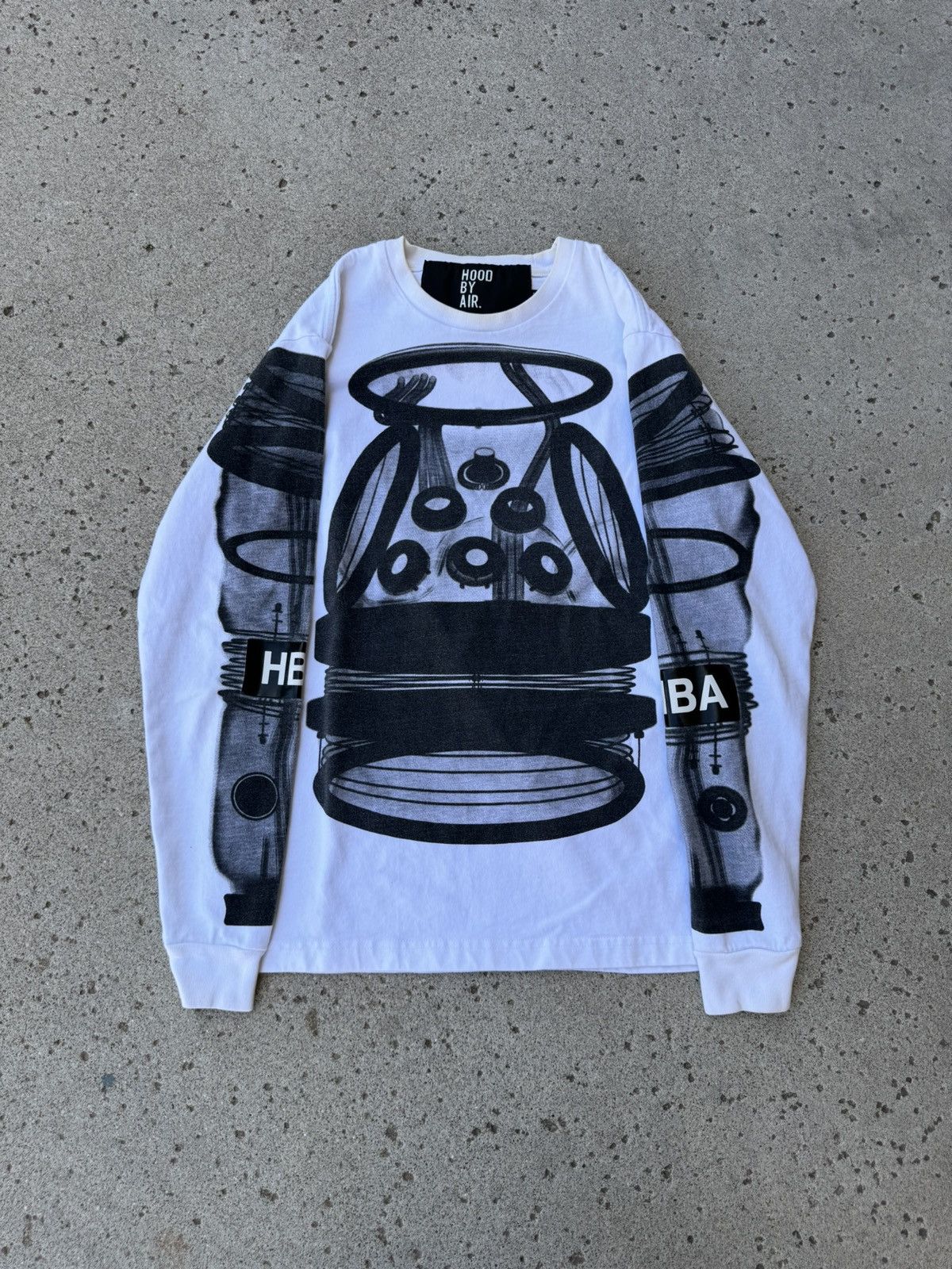 Image of Hood By Air HBA Astronaut Long Sleeve in White, Men's (Size XS)