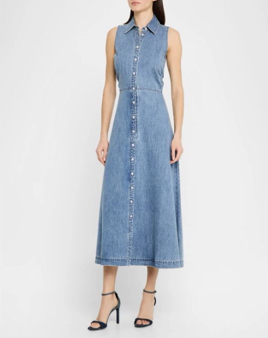 Veronica Beard Veronica Beard Jeans Fuller Denim Midi Dress Starlight ( 0 ) Size XS / US 0-2 / IT 36-38 - 4 Thumbnail