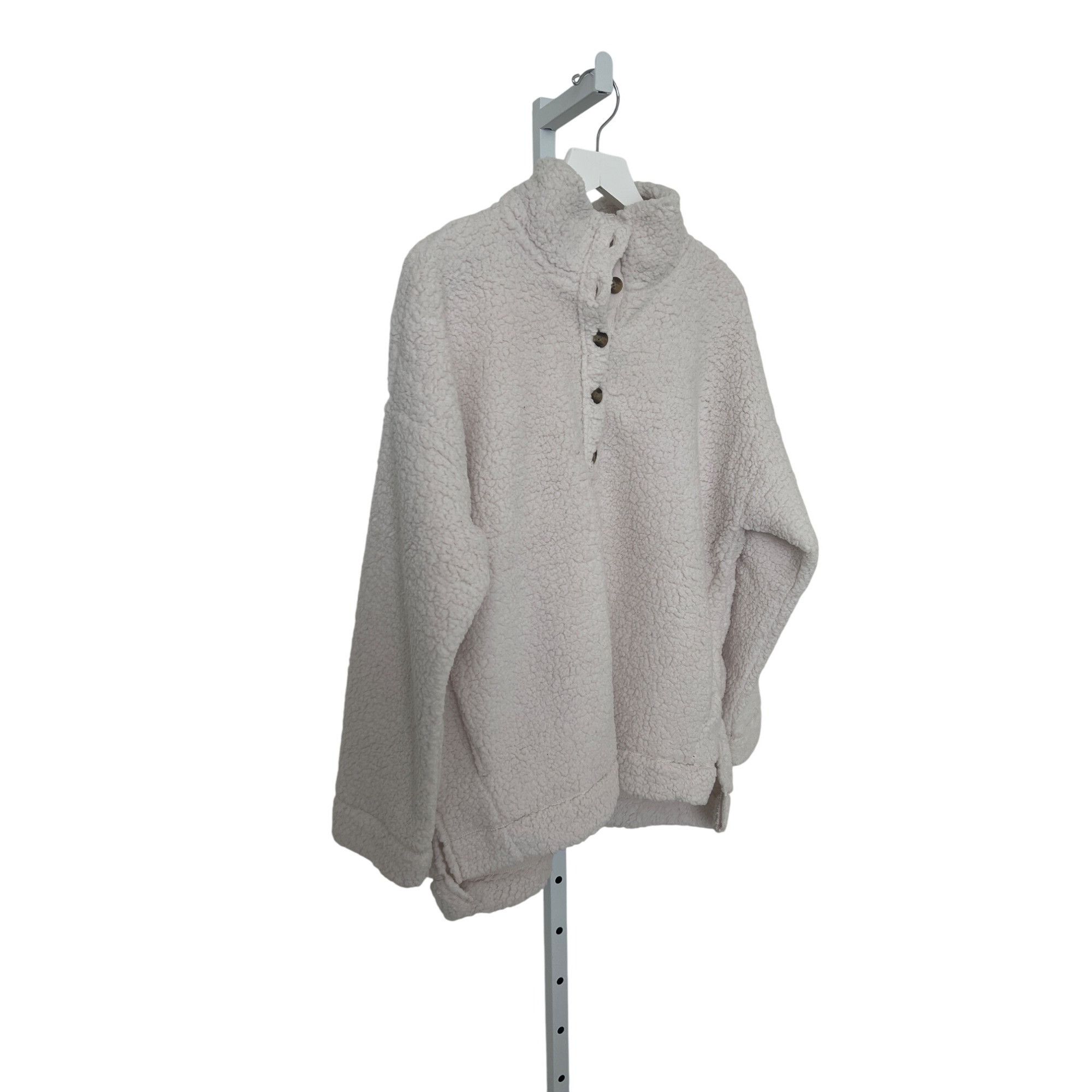 Other Aerie Ivory Sherpa Oversized Sweater Super Soft Cozy Size M / US 6-8 / IT 42-44 - 3 Thumbnail