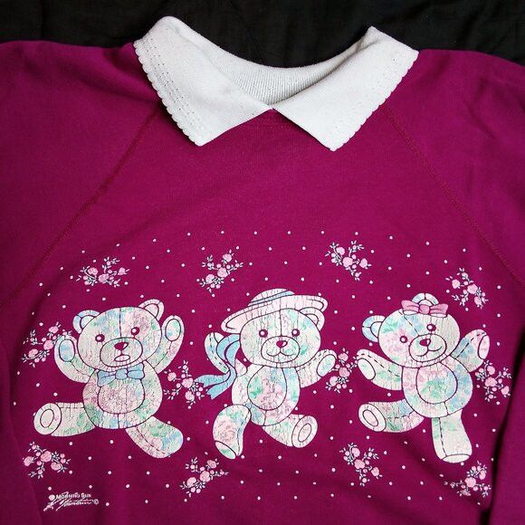 Vintage Vintage Morning Sun Teddy Bears Collared Sweatshirt Size XL / US 12-14 / IT 48-50 - 1 Thumbnail