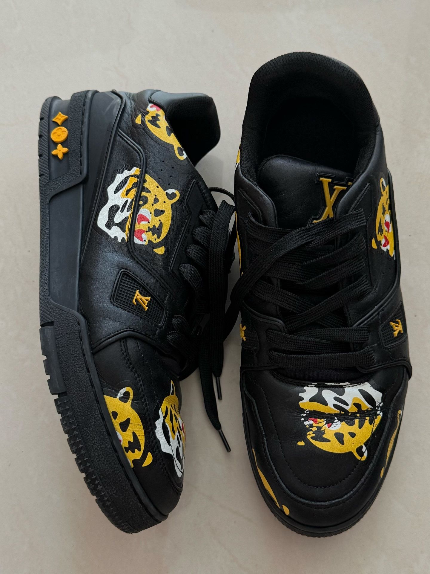 Louis Vuitton LV Trainer Nigo Collaboration Black Sneakers Size US 7 / EU 40 - 1 Thumbnail