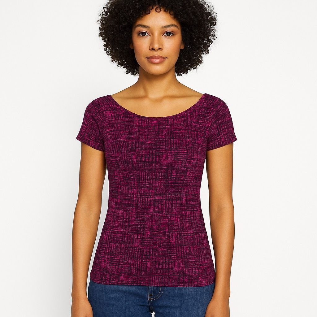 Marc by Marc Jacobs Marc by Marc Jacobs Pink & Black Patterned Cap Sleeve Top | Size XS / US 0-2 / IT 36-38 - 2 Thumbnail