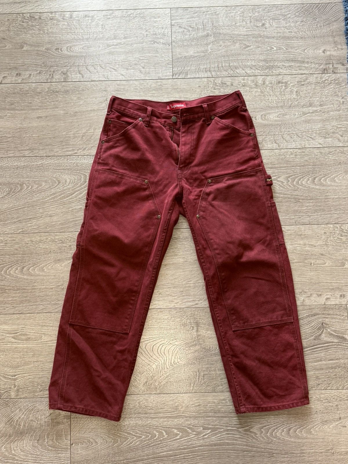 Supreme Supreme double knees workpants burgundy Size US 30 / EU 46 - 1 Thumbnail