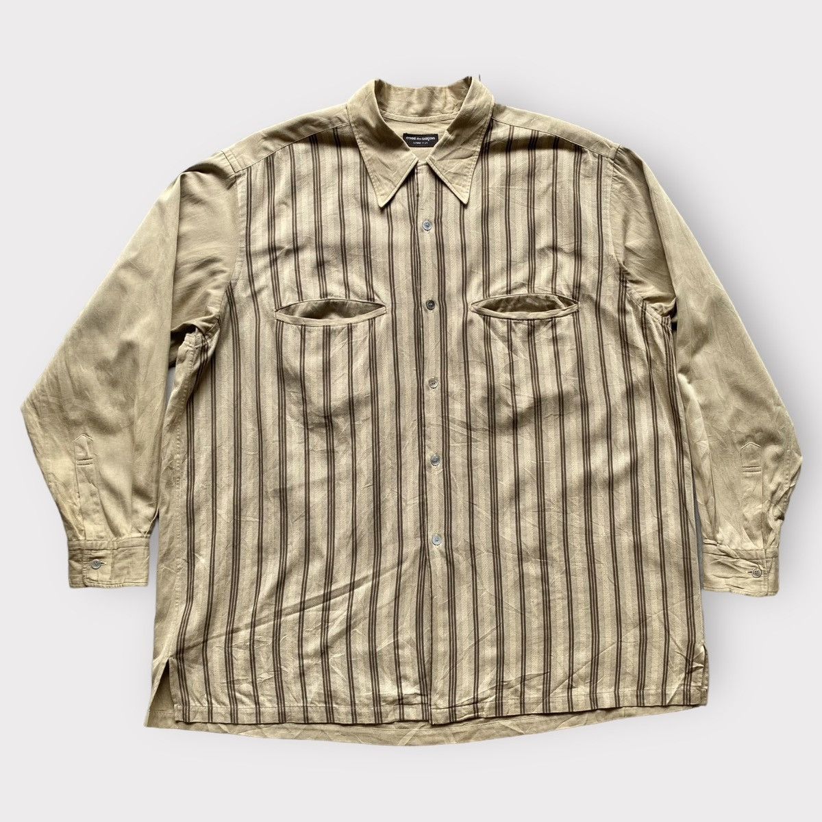 Comme des Garcons Vintage CDGHP Stripe Oversize Shirt Size US M / EU 48-50 / 2 - 2 Thumbnail
