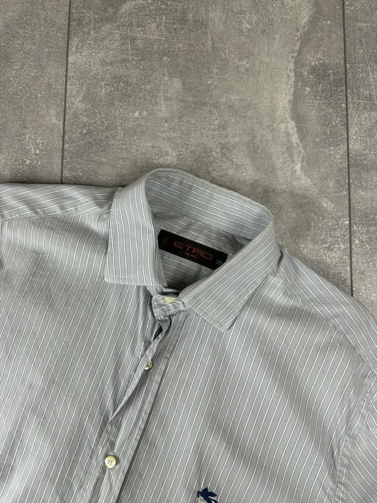 Etro Etro Mens Luxury Vintage Striped Shirt Button Up Size US L / EU 52-54 / 3 - 3 Thumbnail