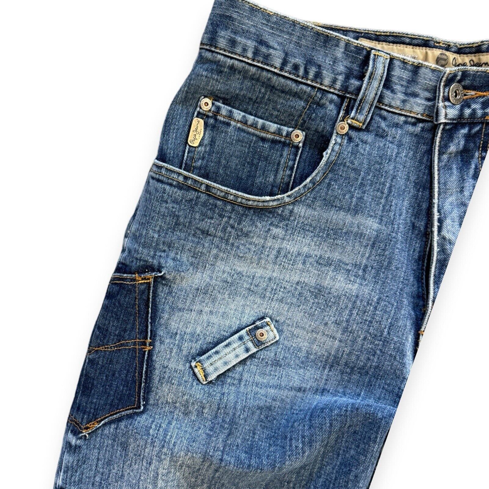 Pepe Jeans × Vintage UK 73 Blue London UK Denim Y2K Hip Hop Baggy 32x33 Wide Leg Size US 32 / EU 48 - 4 Thumbnail