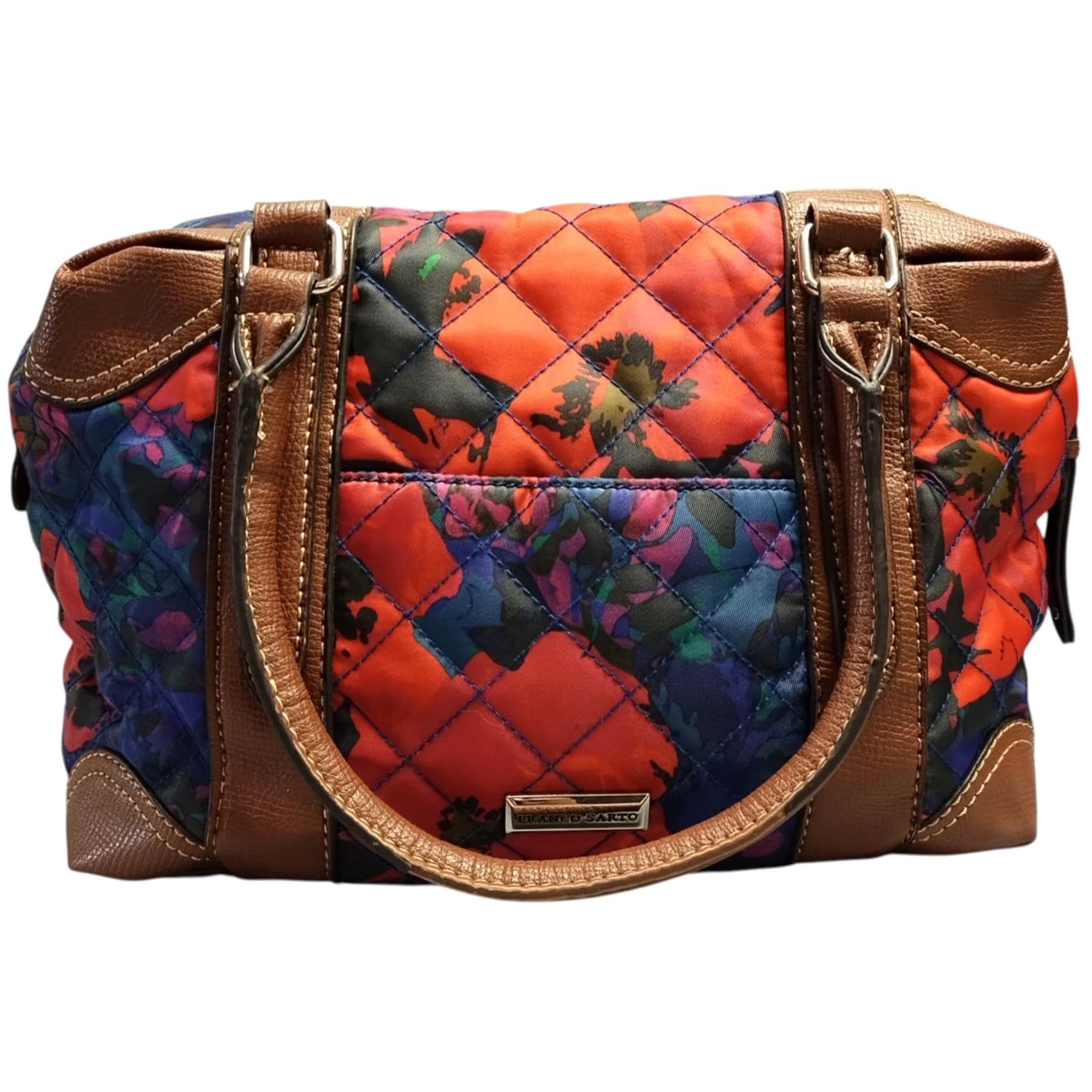 Franco Sarto Franco Sarto Satchel Bag Womens Multicolor Floral Quilted W/ Keychain Wallet Set of 2 Size ONE SIZE - 2 Thumbnail