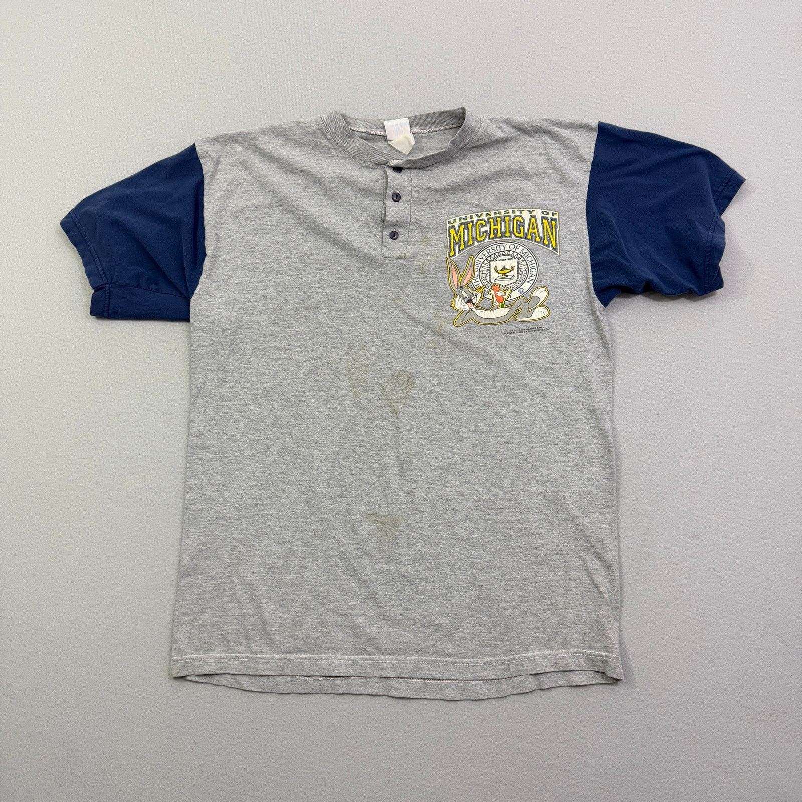 Vintage Vintage University of Michigan Wolverines Bugs Bunny Henley Size US XL / EU 56 / 4 - 1 Thumbnail