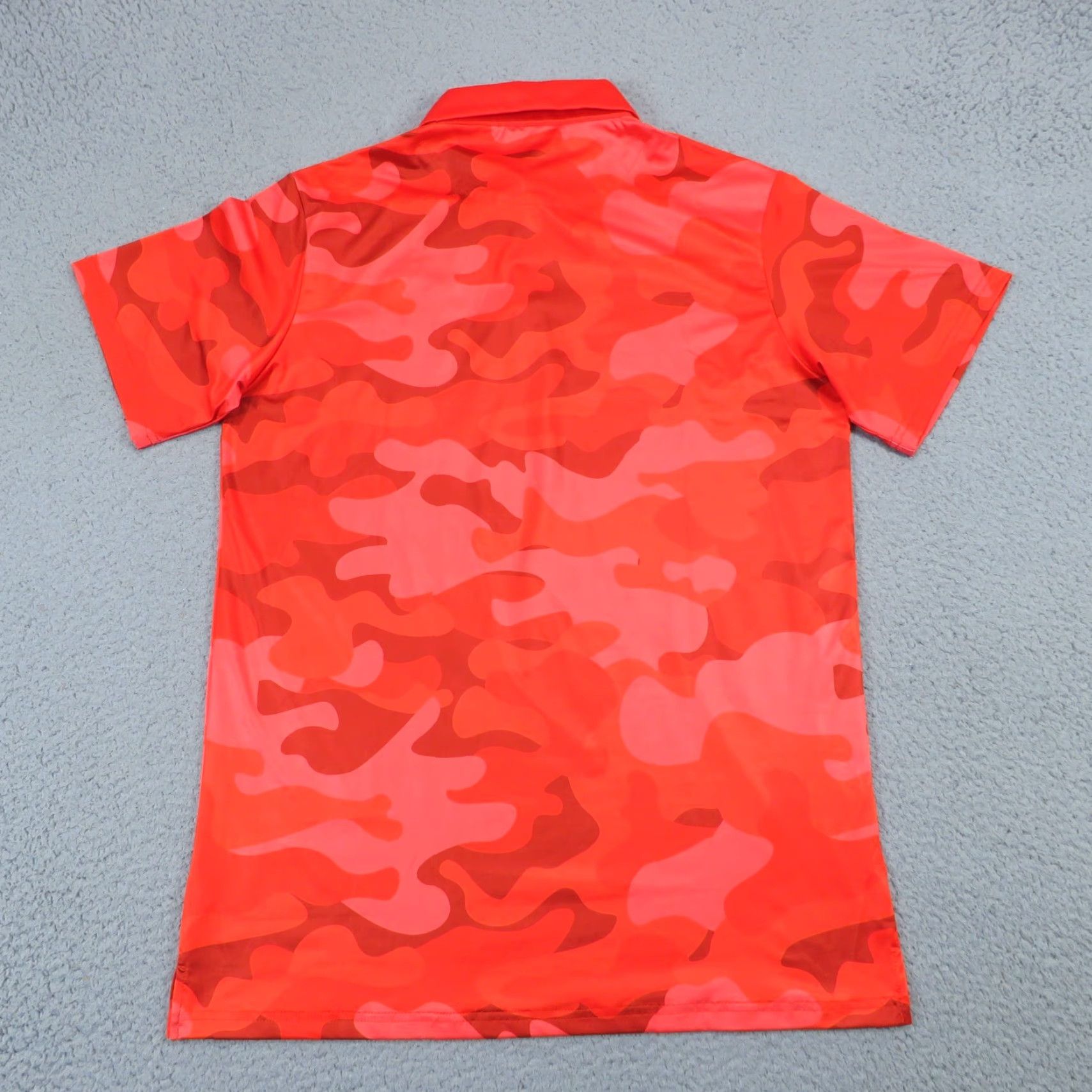 Vintage Pins & Aces Golf Polo Mens Medium Red Camo Graphic Performance Stretch Shirt Size US M / EU 48-50 / 2 - 6 Thumbnail