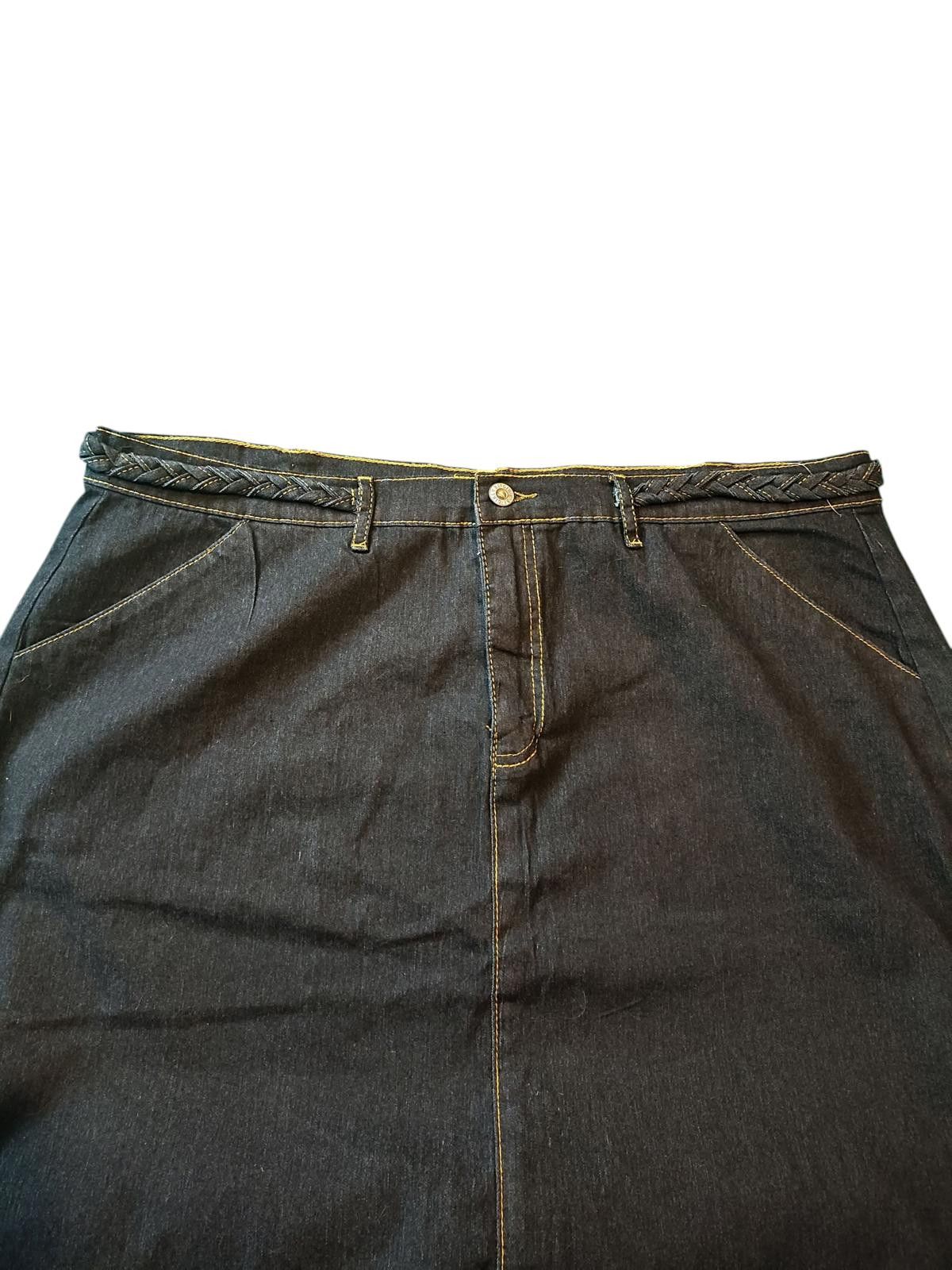 Designer Women's Black Denim Pencil Skirt By BE-GIRL USA Size 42" / US 20 - 4 Thumbnail