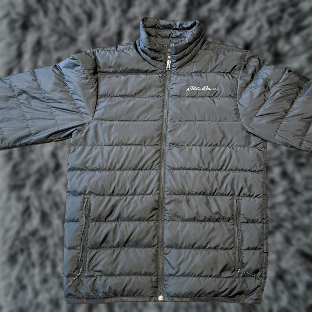 Eddie Bauer Eddie Bauer EB650 Hooded Quilted Puffer Down Jacket Black Size Small Full Zip Size US S / EU 44-46 / 1 - 1 Thumbnail