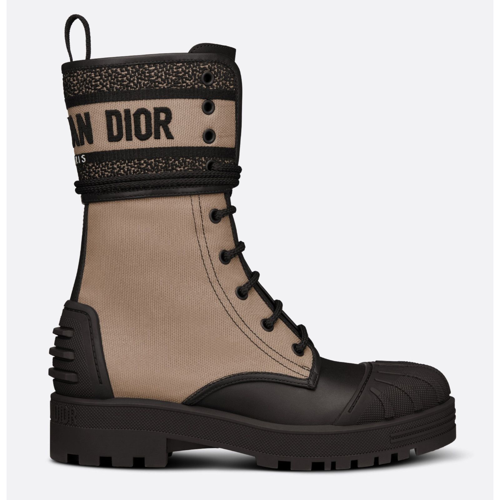 Dior Dior D-Major Black Taupe Logo Military Combat Lace Up Tie Size US 8.5 / IT 38.5 - 5 Thumbnail