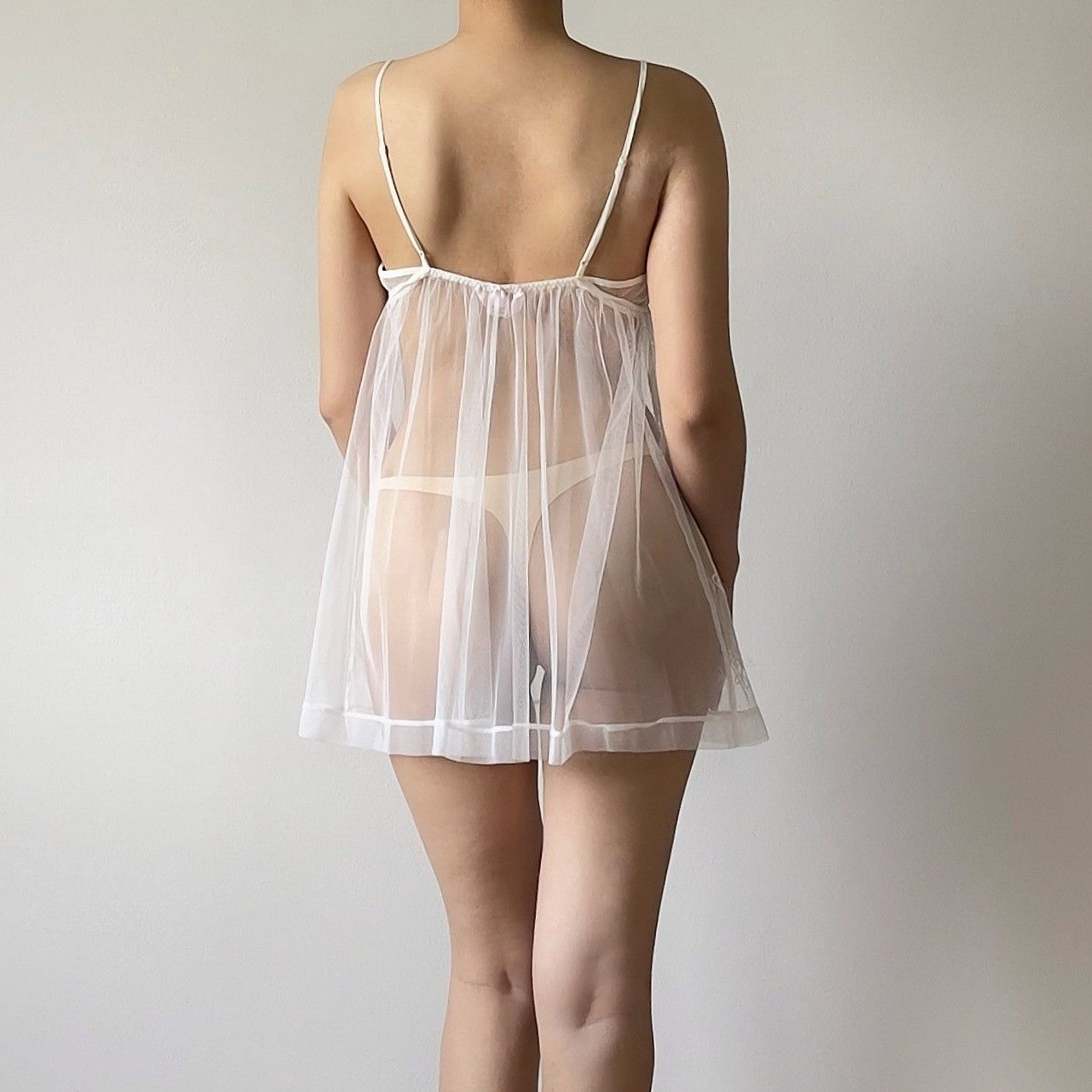 Victoria's Secret Victoria’s Secret Soft Ivory Mesh Slip Dress (S) Size S / US 4 / IT 40 - 6 Thumbnail