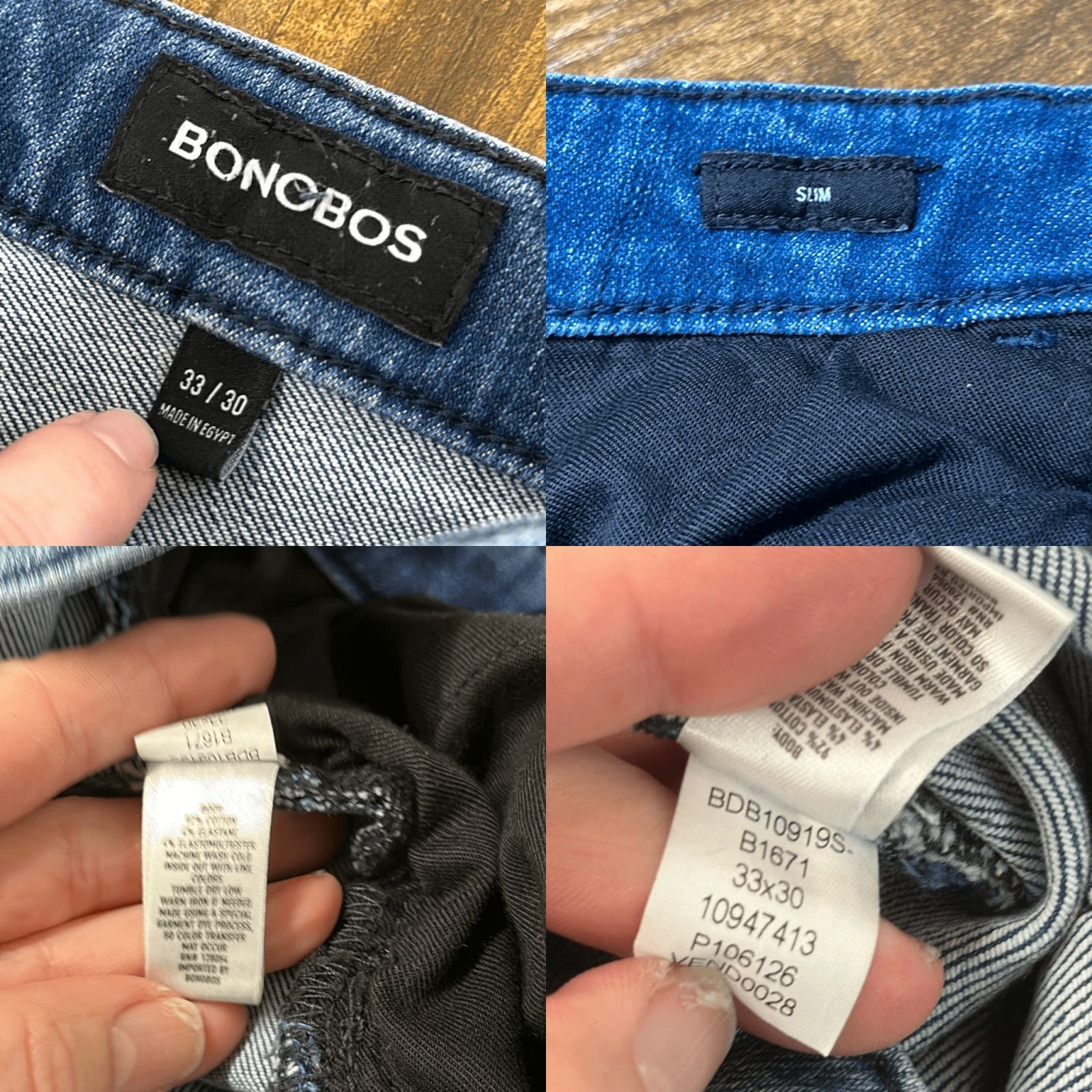 Bonobos Bonobos Jeans Mens Slim Denim W33 Altered Jeans Straight Blue 28in Inseam Mens Size US 33 - 8 Thumbnail