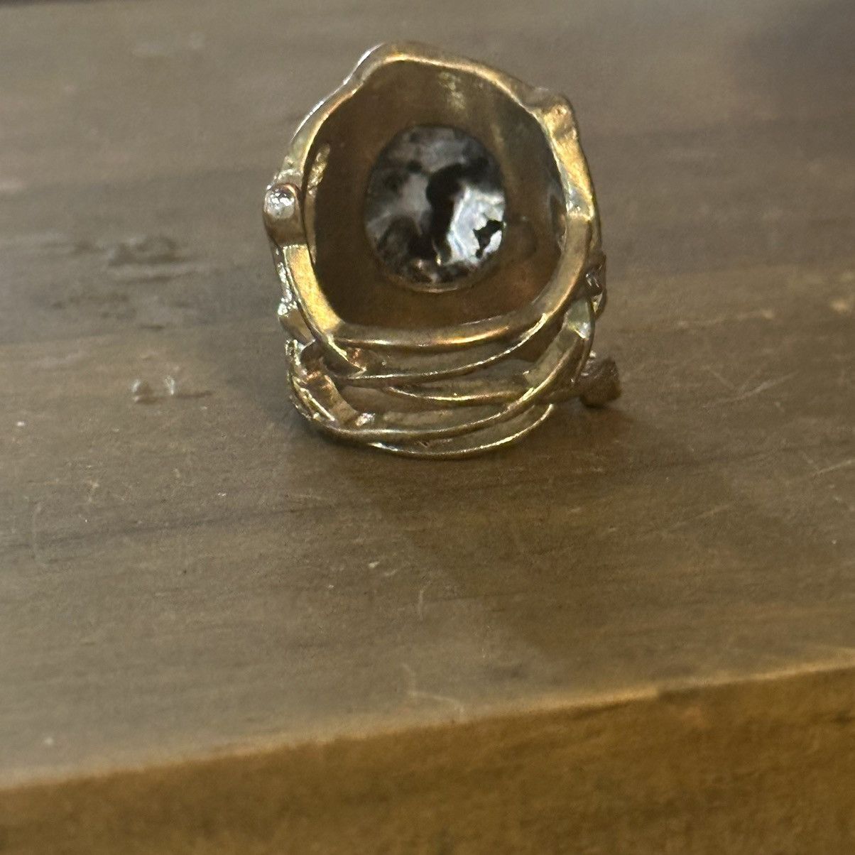 Other Large ornate black stone ring Size ONE SIZE - 8 Thumbnail