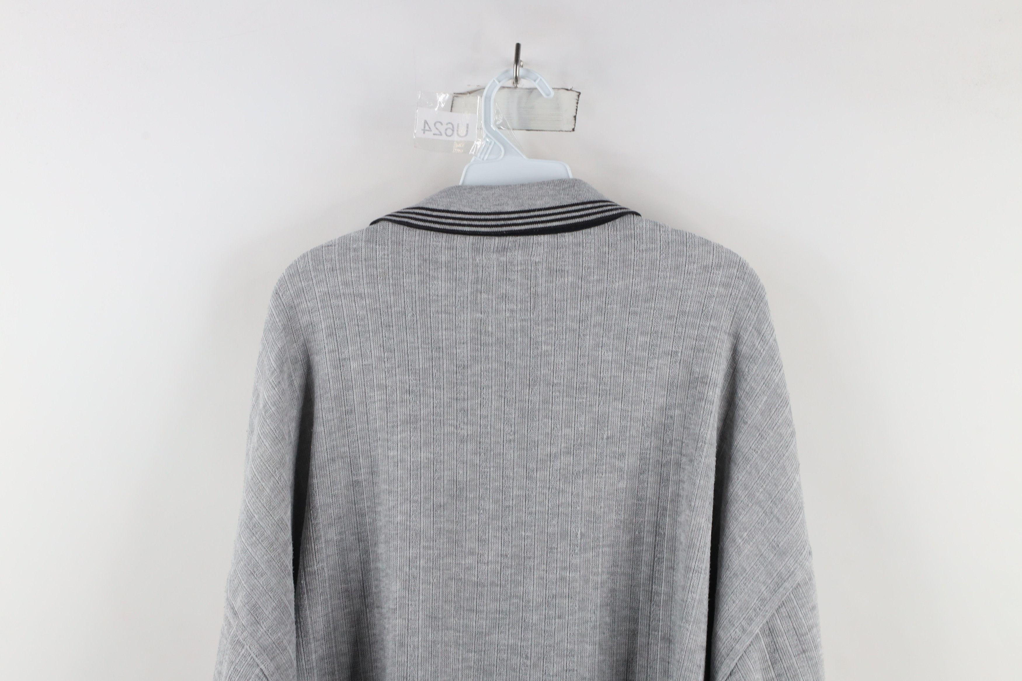 Vintage Vintage 90s Streetwear Knit Collared Pullover Polo Gray Size US XXL / EU 58 / 5 - 10 Thumbnail