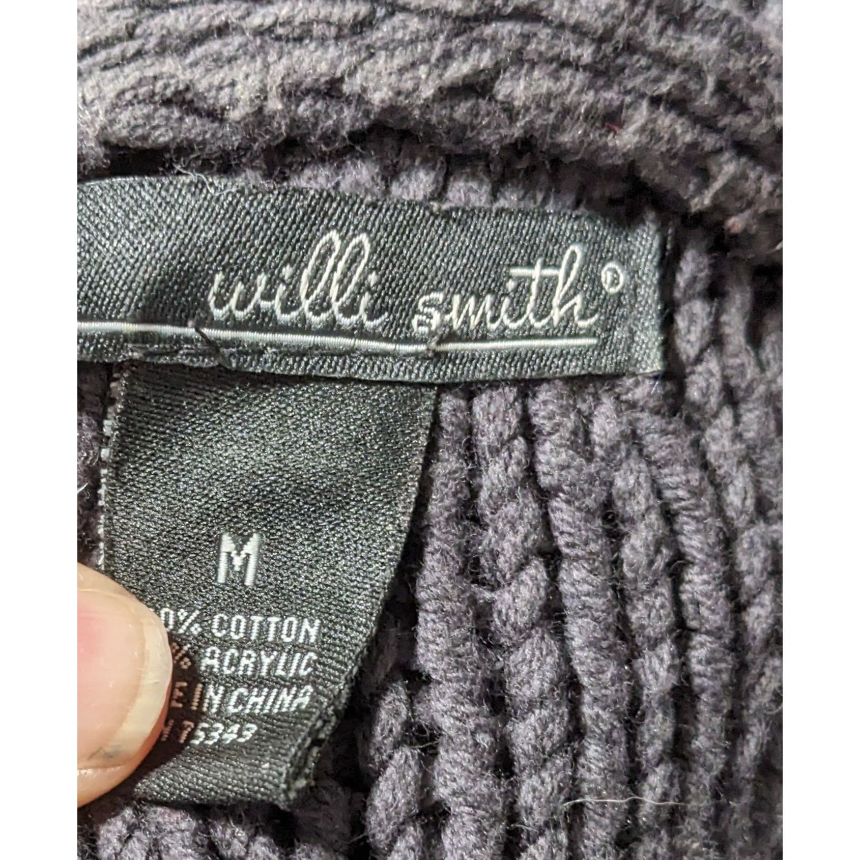 Willi Smith Gothic Floral Willi Smith Black Open-Knit Cardigan Sweater Size M / US 6-8 / IT 42-44 - 3 Thumbnail