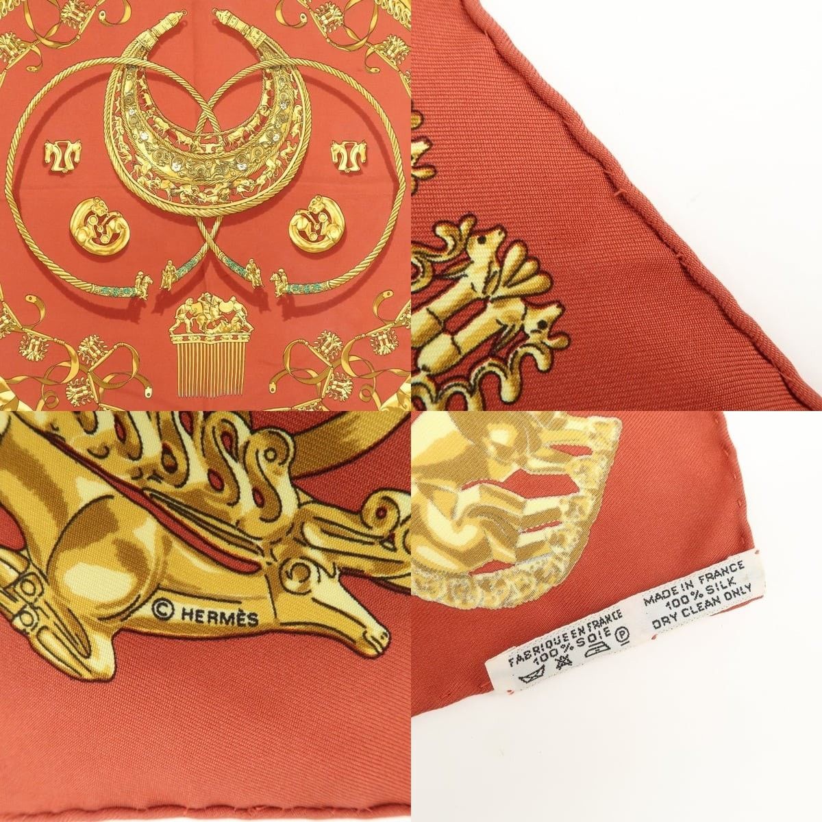 Hermes Hermes Les Cavaliers D'Or Silk Scarf Red Size ONE SIZE - 4 Thumbnail