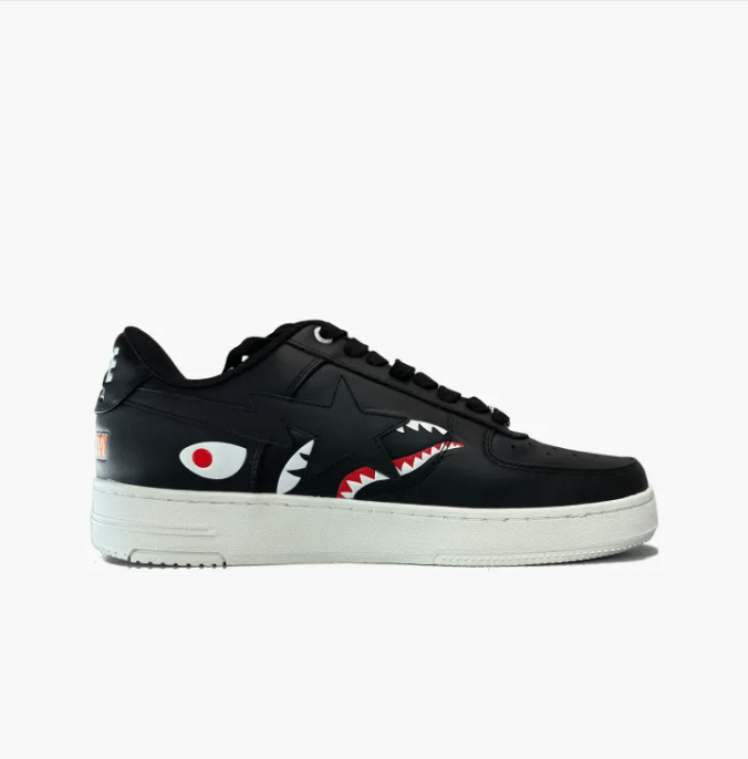 Bape A Bathing Ape Bapesta Low Shark Black Size US 10 / EU 43 - 6 Thumbnail