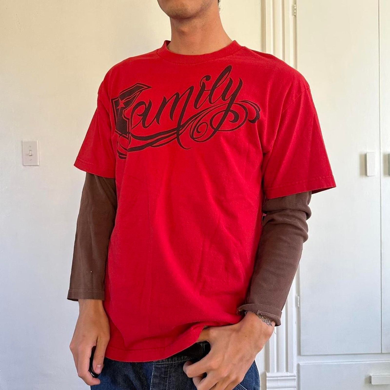 Famous Stars And Straps Rare Vintage Y2K 00 Family Famous Stars and Straps Skate Tee Size US L / EU 52-54 / 3 - 4 Thumbnail