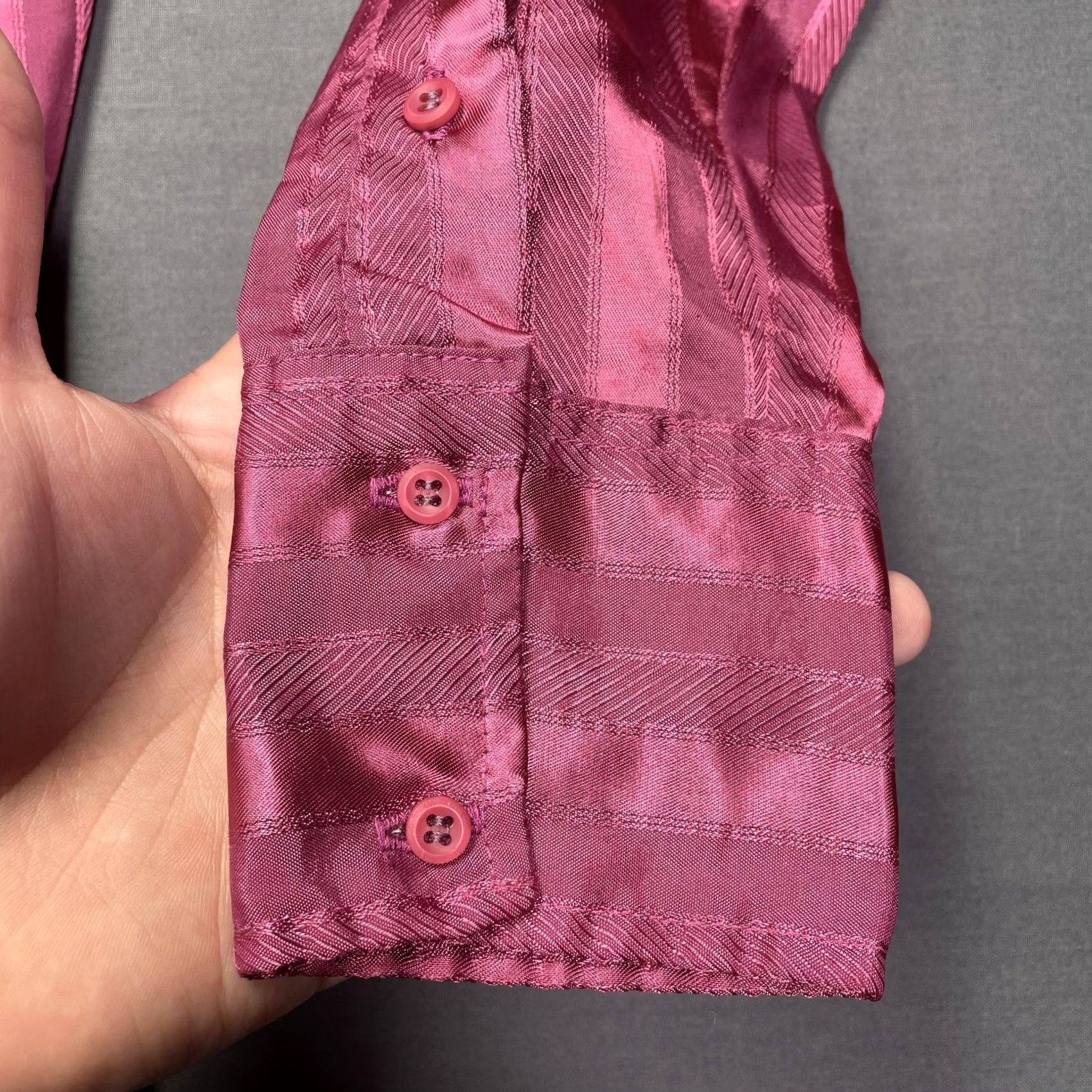 Vintage VINTAGE Panhandle Slim Shirt Womens Large 16/38 Pink Satin Stripe Western USA Shirt Size L / US 10 / IT 46 - 5 Thumbnail