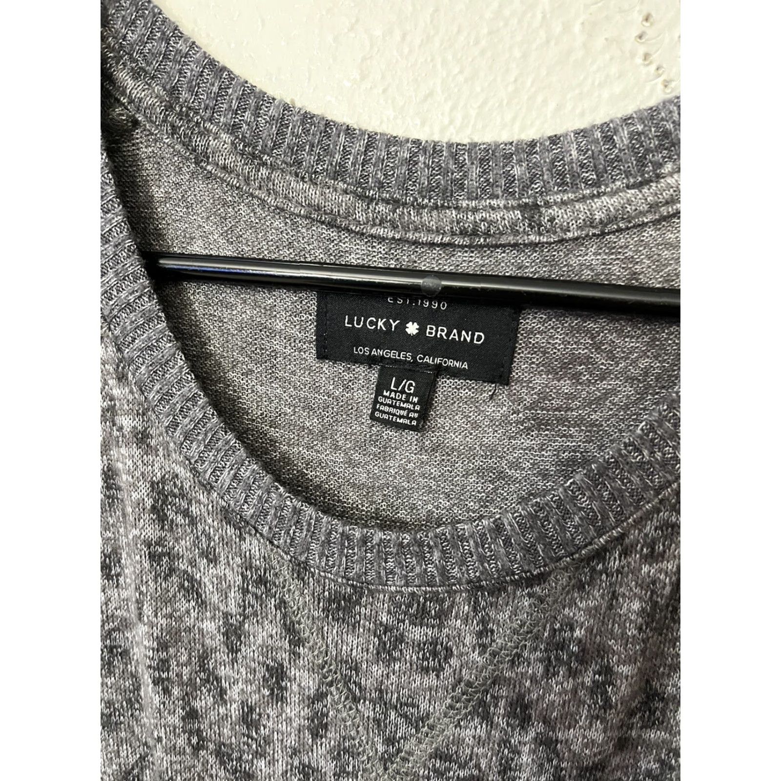 Lucky Brand Lucky Brand Gray Heather Crew Neck Lightweight Knit Sweater Top Adult Large Size L / US 10 / IT 46 - 3 Thumbnail