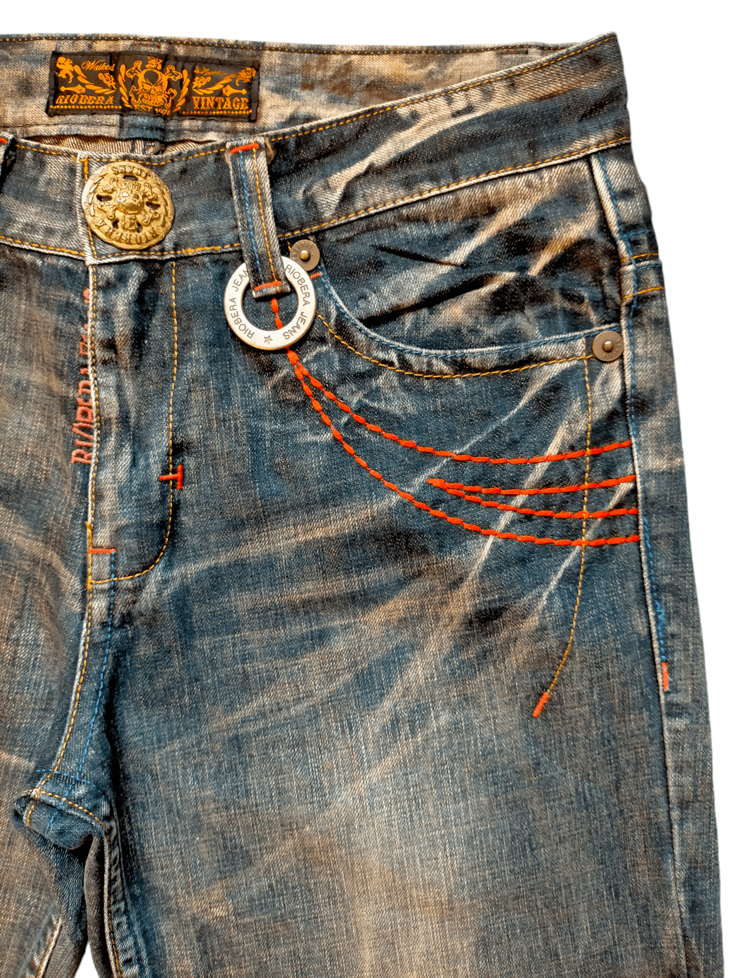 Hysteric Glamour Riobera Jeans Embroidered Rare Design Denim Pants Size US 33 - 5 Thumbnail