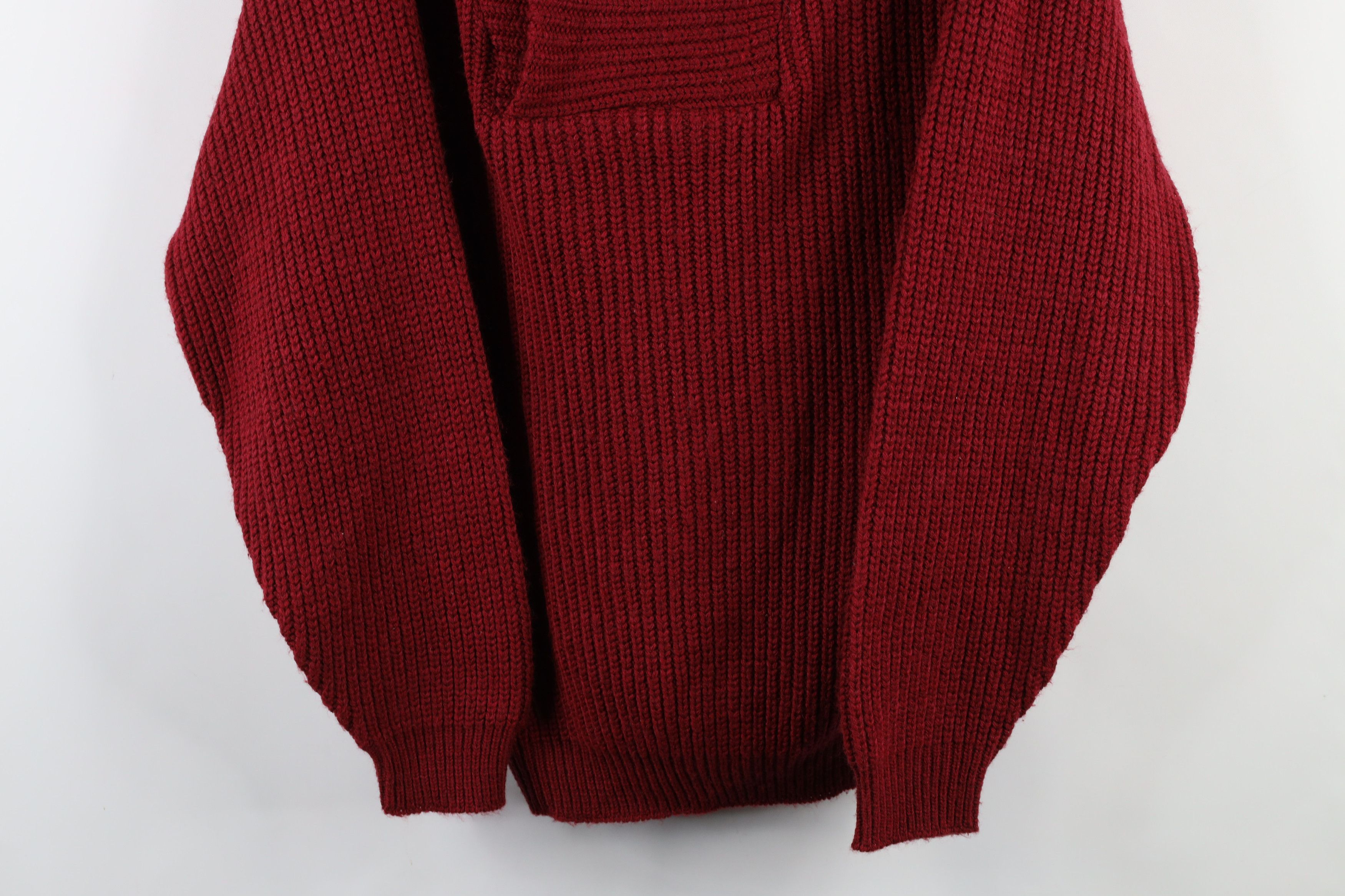 Vintage Vintage 70s Streetwear Chunky Ribbed Knit Shawl Sweater USA Size US L / EU 52-54 / 3 - 3 Thumbnail