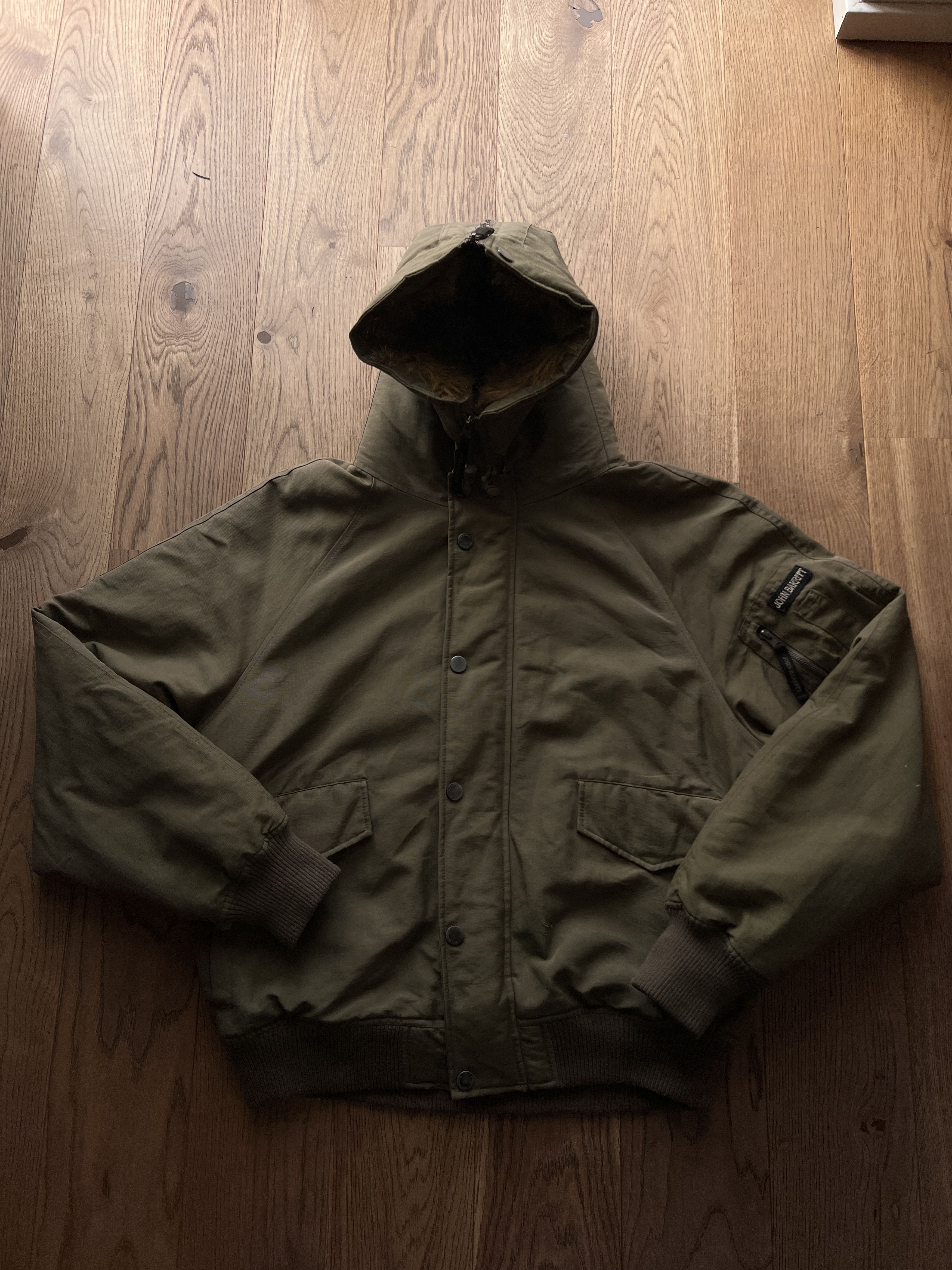 Le Grande Bleu (L.G.B.) Avant garde vintage faux fur hood bomber jacket y2k cropped Size US L / EU 52-54 / 3 - 6 Thumbnail