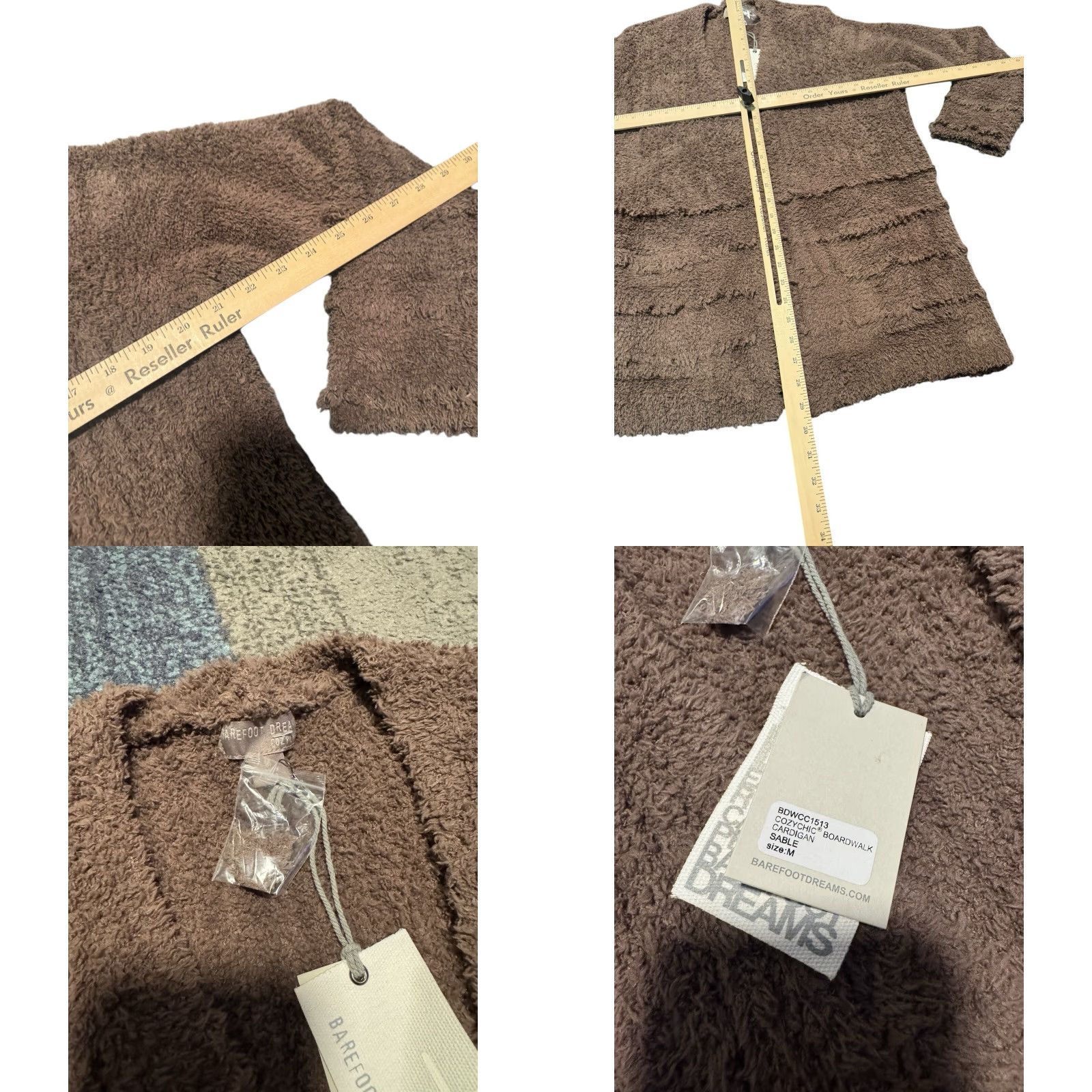 Vintage Barefoot Dreams Cardigan Boardwalk CozyChic Brown Medium NWT Size M / US 6-8 / IT 42-44 - 10 Thumbnail