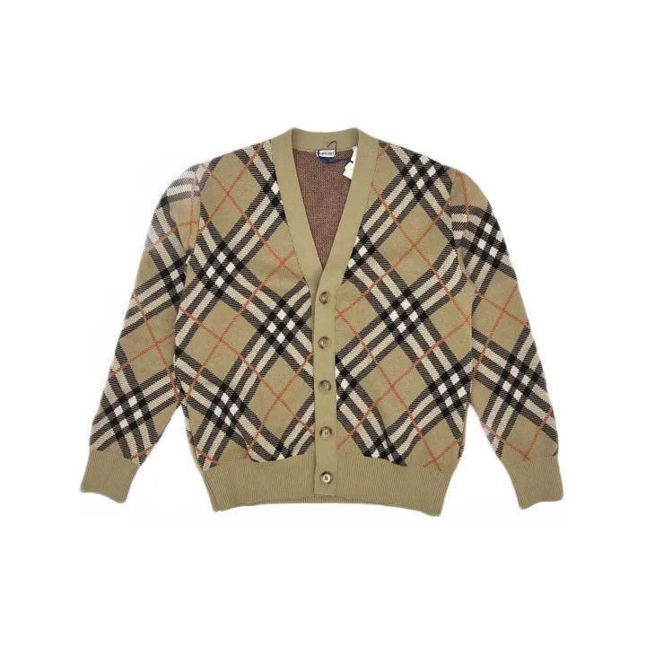 Burberry Burberry Burberry Plaid V-Neck Knit Cardigan for Men-2507 Size US M / EU 48-50 / 2 - 2 Thumbnail