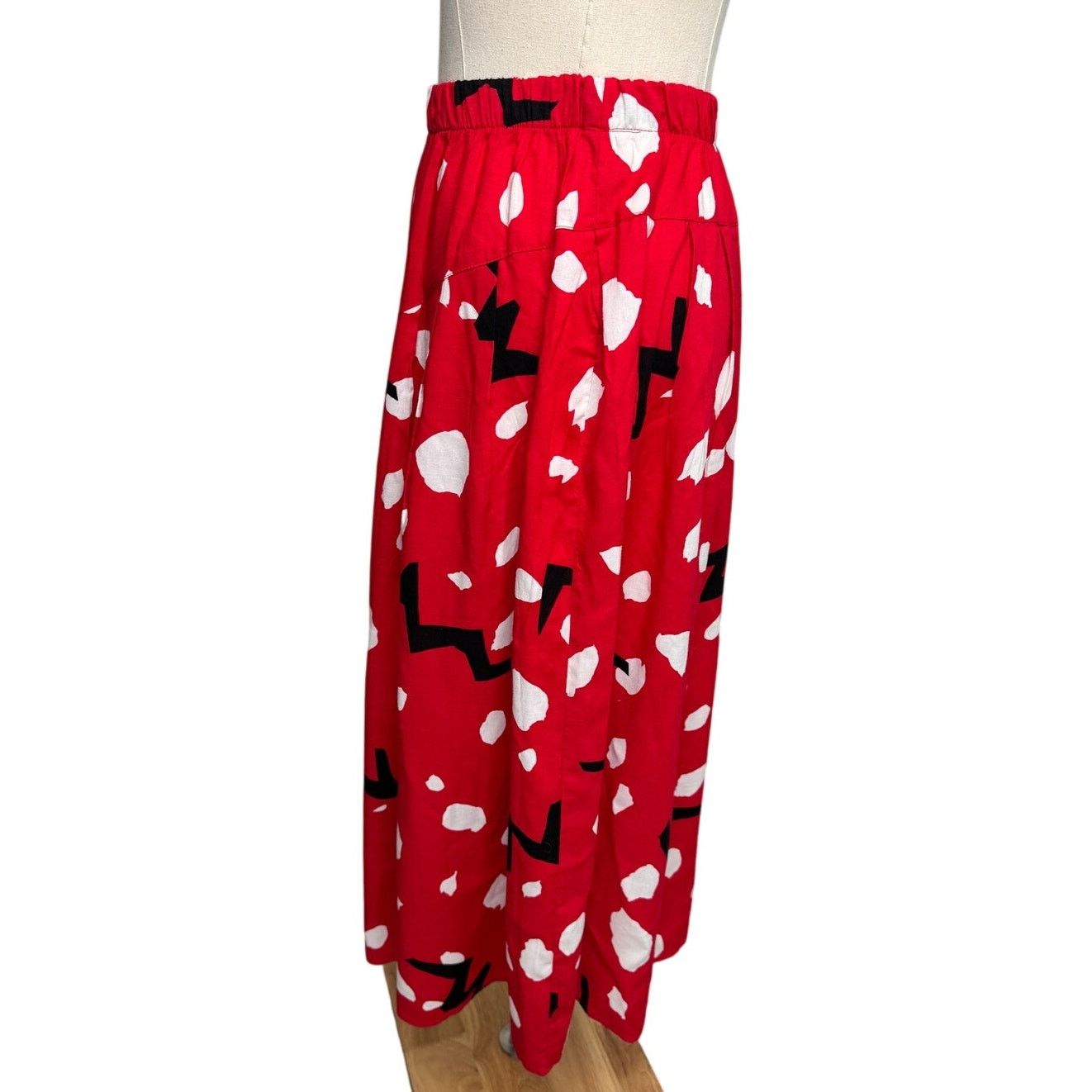 Vintage Vintage 80s abstract polkadot skirt red white black sz XS/S Size 24" / US 00 / IT 34 - 4 Thumbnail