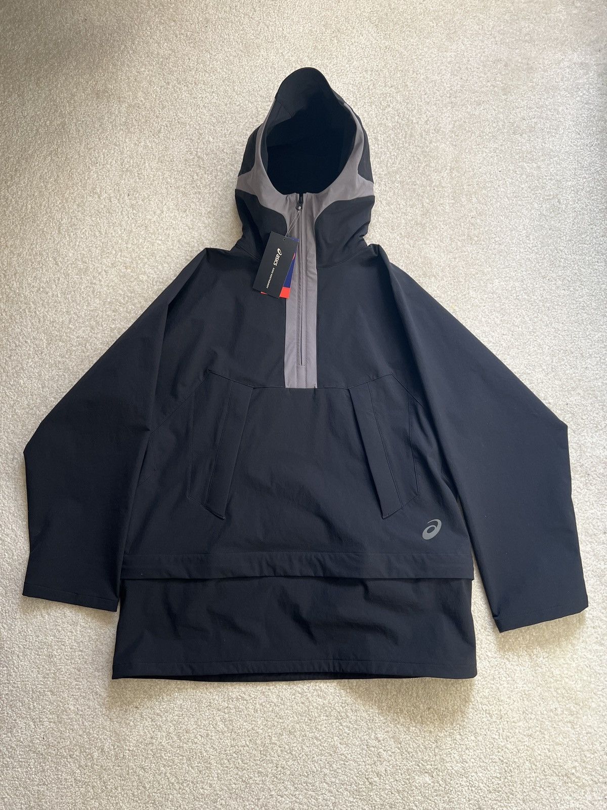 image of Asics x Kiko Kostadinov Pullover Anorak/poncho in Black, Men's (Size Small)