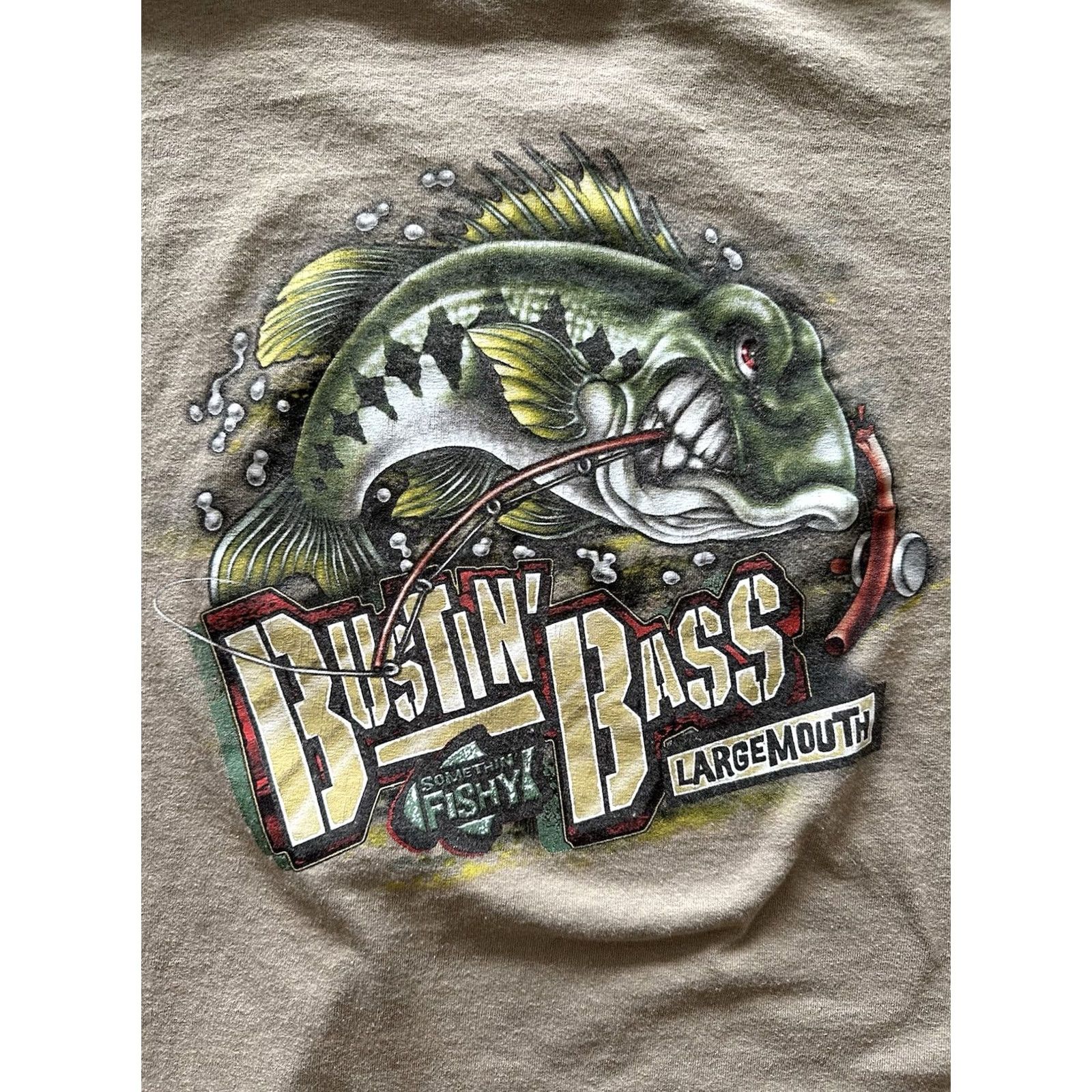 Bass Pro Shops VINTAGE Bass Pro Shops Bustin Bass Shirt Mens XL Cotton Blend Graphic Tee 90s Fishing Outdoor Art Brown Size US XL / EU 56 / 4 - 2 Thumbnail