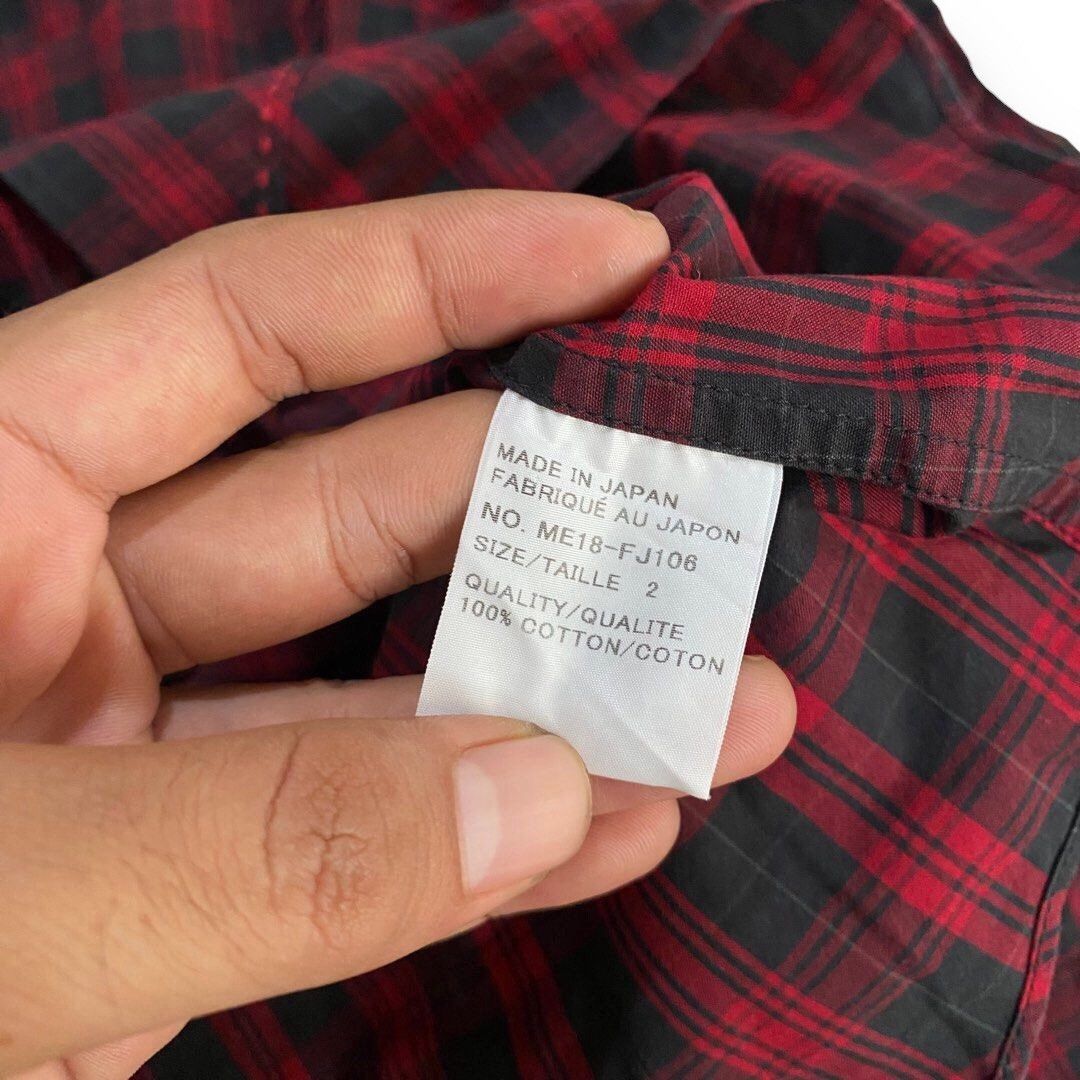 Issey Miyake ISSEY MIYAKE Men Red Plaid Patchwork Shirt Size US M / EU 48-50 / 2 - 5 Thumbnail