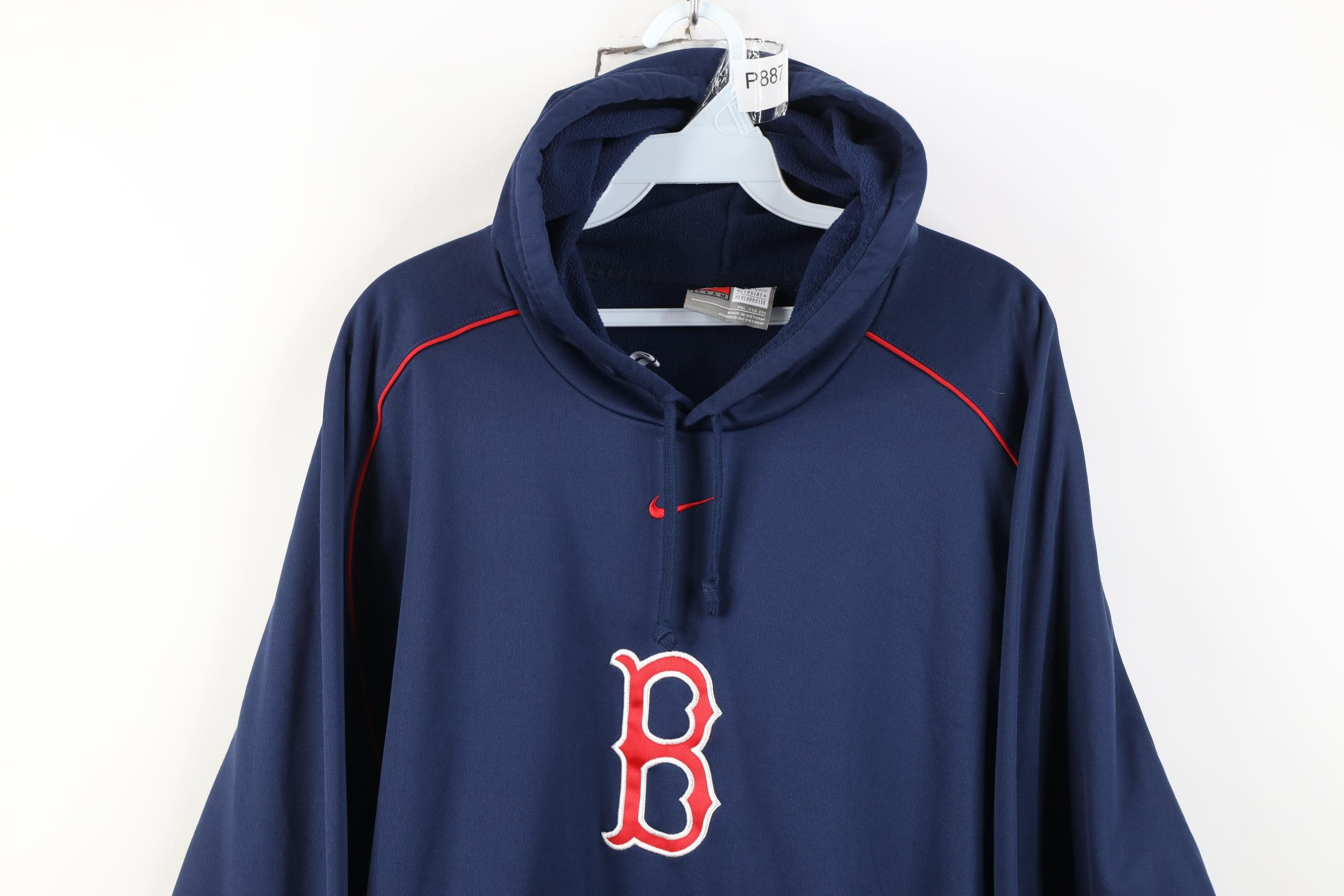 Nike Vintage Nike Swoosh Boston Red Sox Baseball Hoodie Blue Size US XXL / EU 58 / 5 - 2 Thumbnail