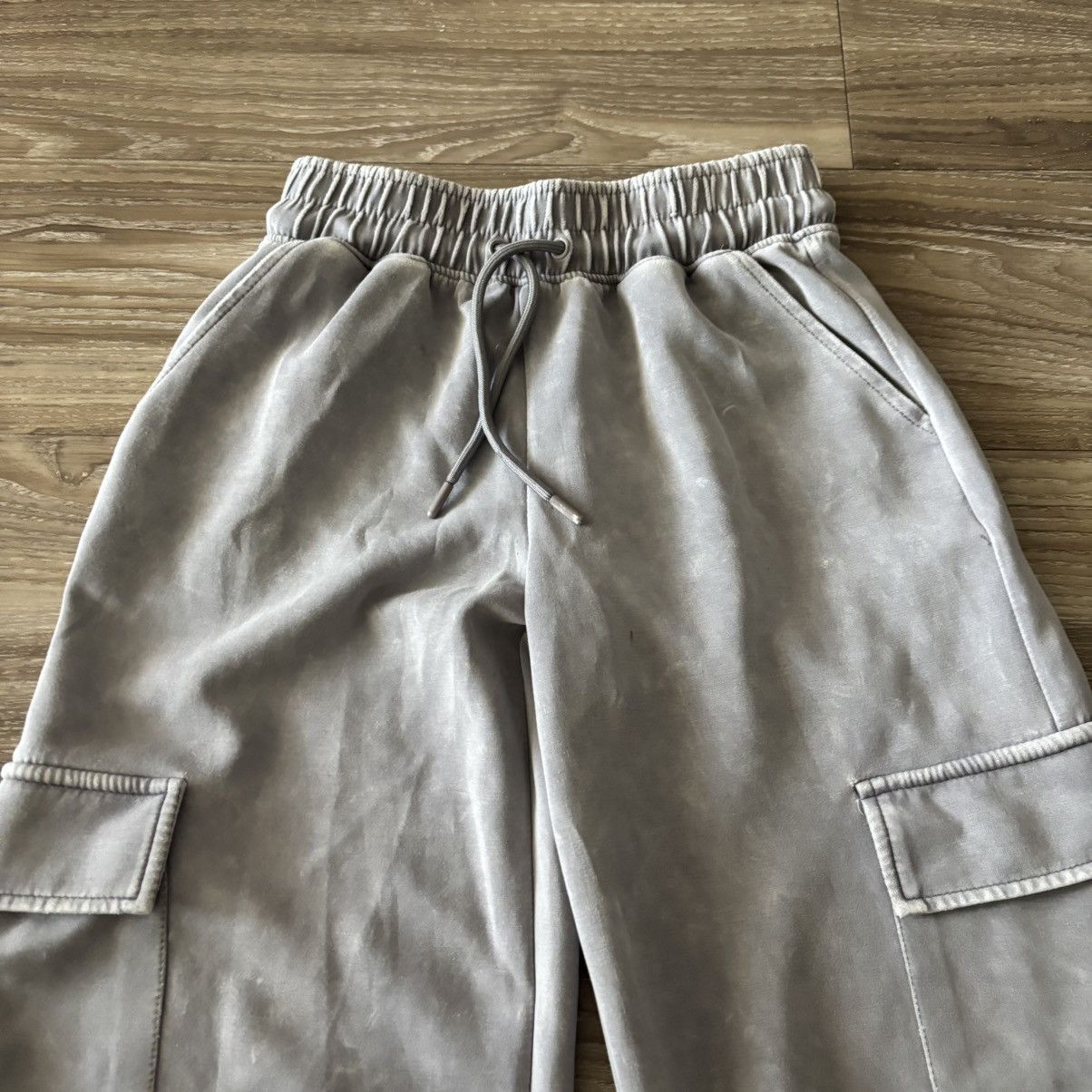 Vintage Crazy Vintage Y2K/2000s Light Grey Cargo Baggy Sweatpants! Size XS Size 26" / US 2 / IT 38 - 4 Thumbnail