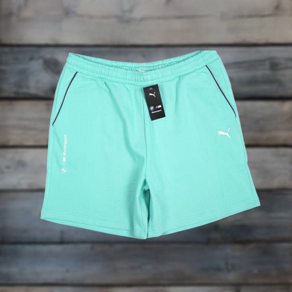Puma Puma BMW Ess+ Fleece Shorts XL Aquatic 7" Inseam Men’s Shorts Logo Sports Casual Size US 36 / EU 52 - 1 Thumbnail