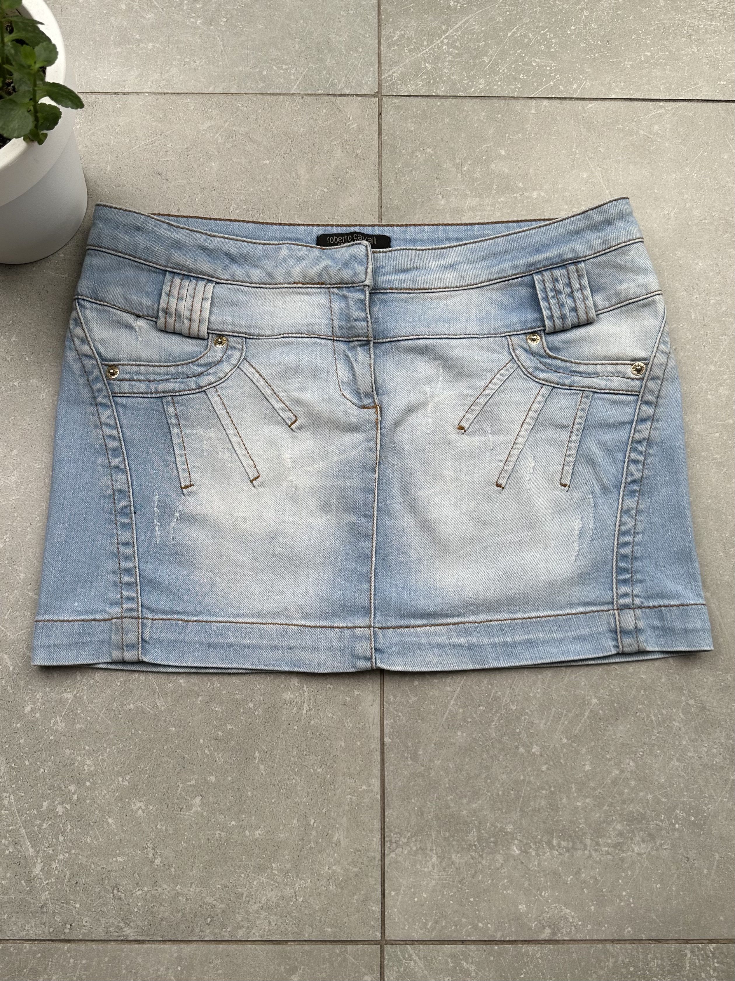 image of Avant Garde x Just Cavalli Roberto Cavalli Vintage Mini Skirt in Blue, Women's (Size 28)