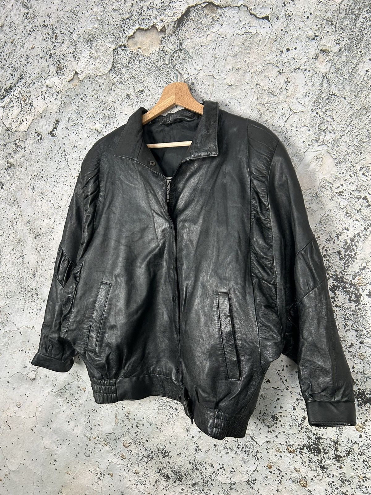 Genuine Leather Vintage Genuine Leather Black Avant Garde Jacket Grunge Size US M / EU 48-50 / 2 - 2 Thumbnail